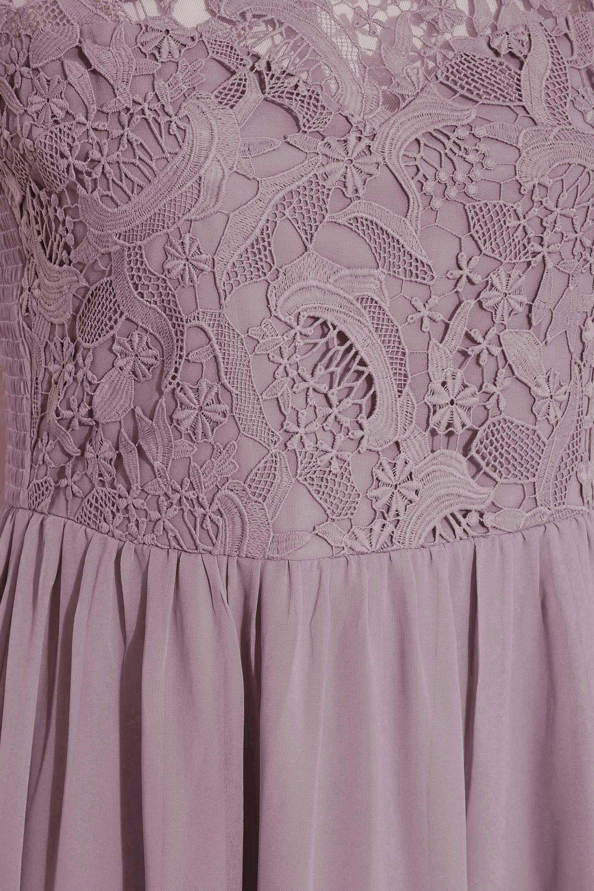 Plus Size YOURS LONDON Curve Purple Lace Front Chiffon Maxi Dress | Yours Clothing  7