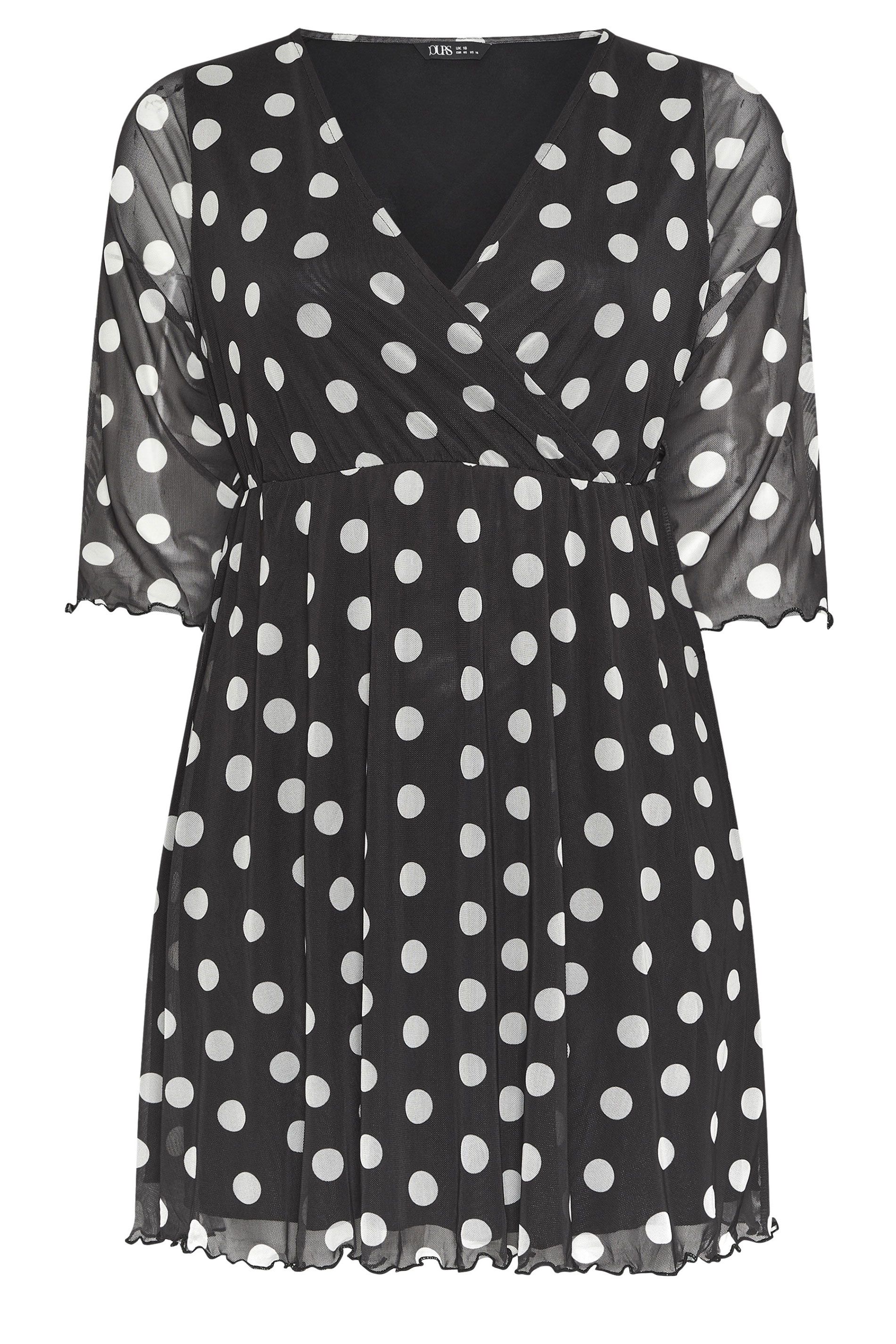 YOURS Plus Size Black Polka Dot Tunic Top| Yours Clothing 6