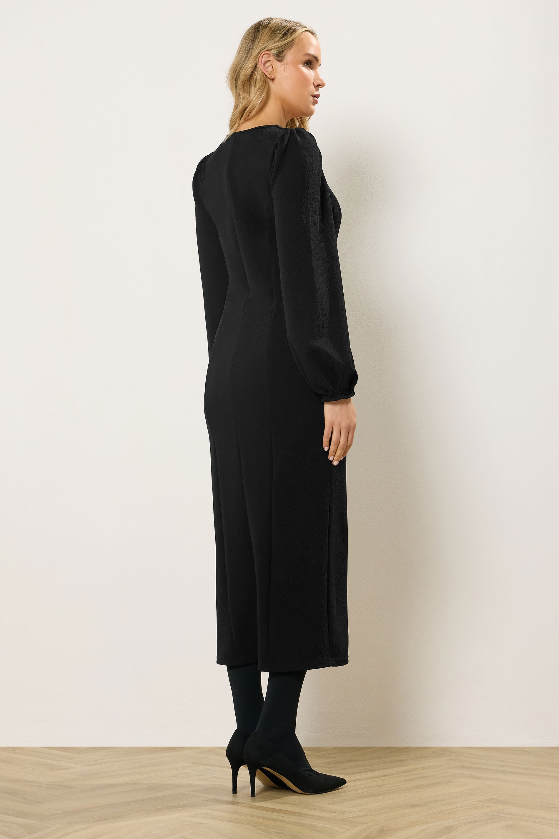 LTS Tall Women's Black Seam Front Midi Dress | Long Tall Sally 2