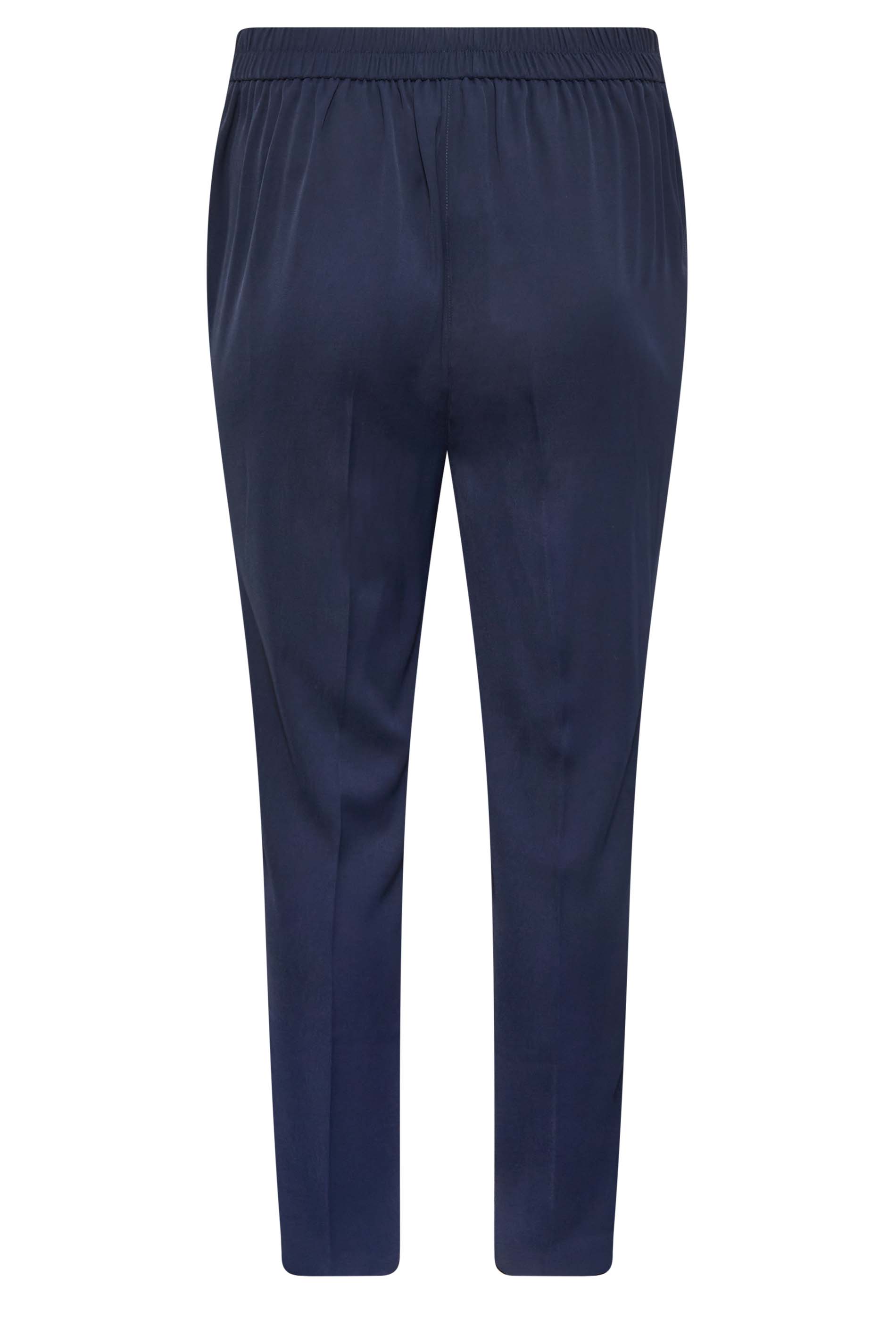 YOURS Plus Size Navy Blue Double Belted Tapered Trousers | Yours Clothing 5