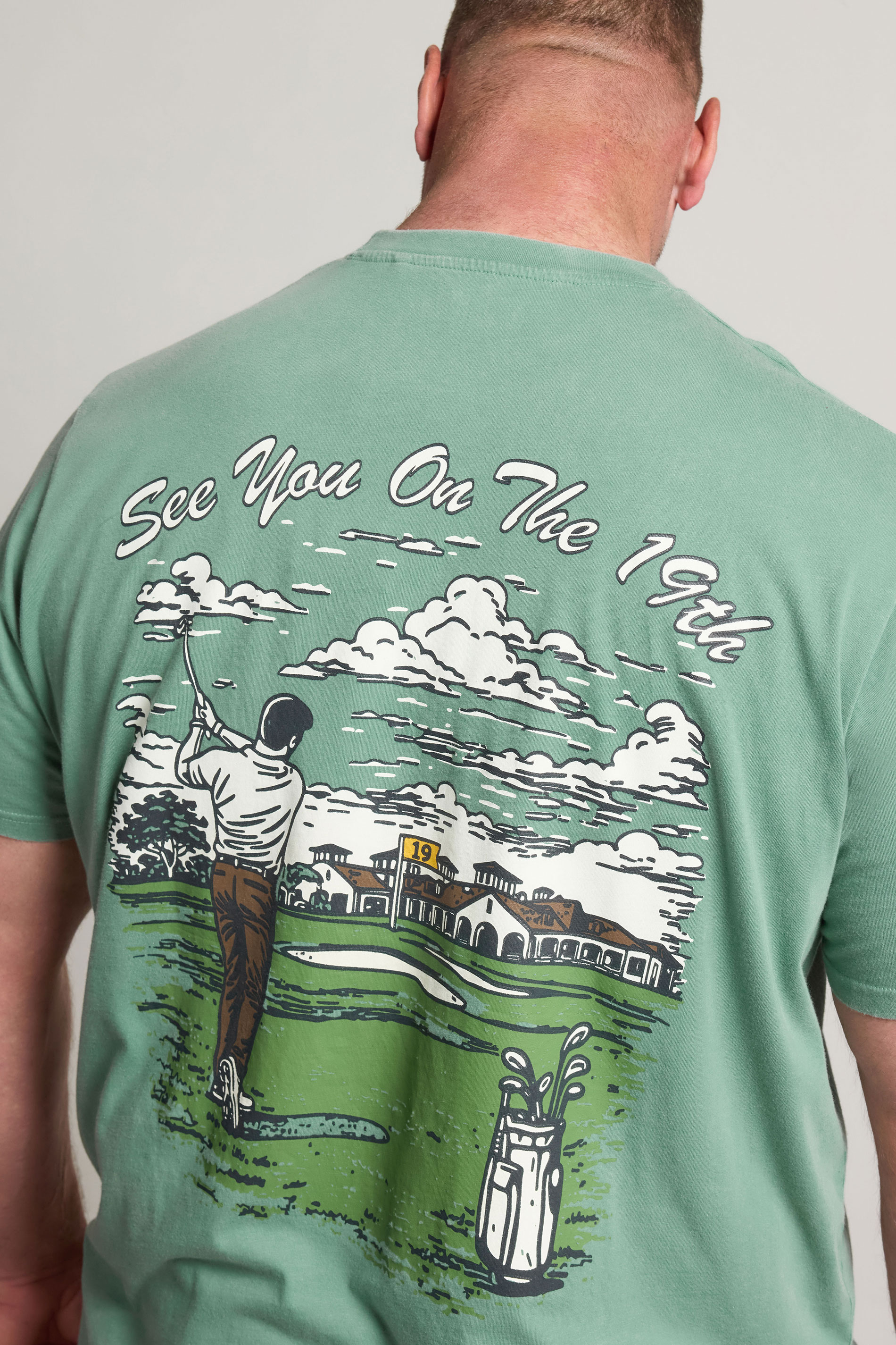 BadRhino Big & Tall Green Extra Long Pigment Dye Golf Graphic T-Shirt | BadRhino 5