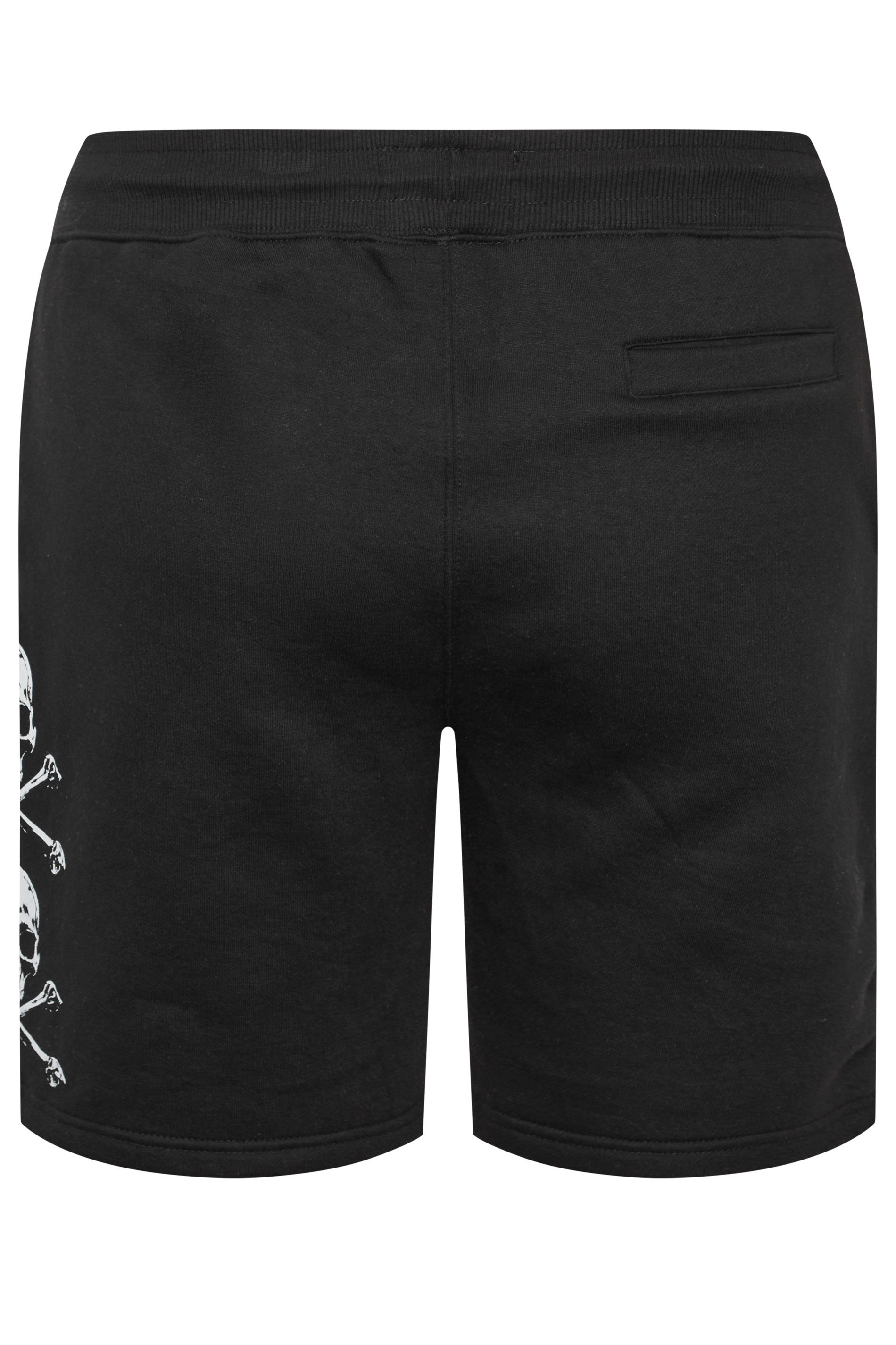 BadRhino Big & Tall Black Skull Printed Jogger Shorts | BadRhino 2