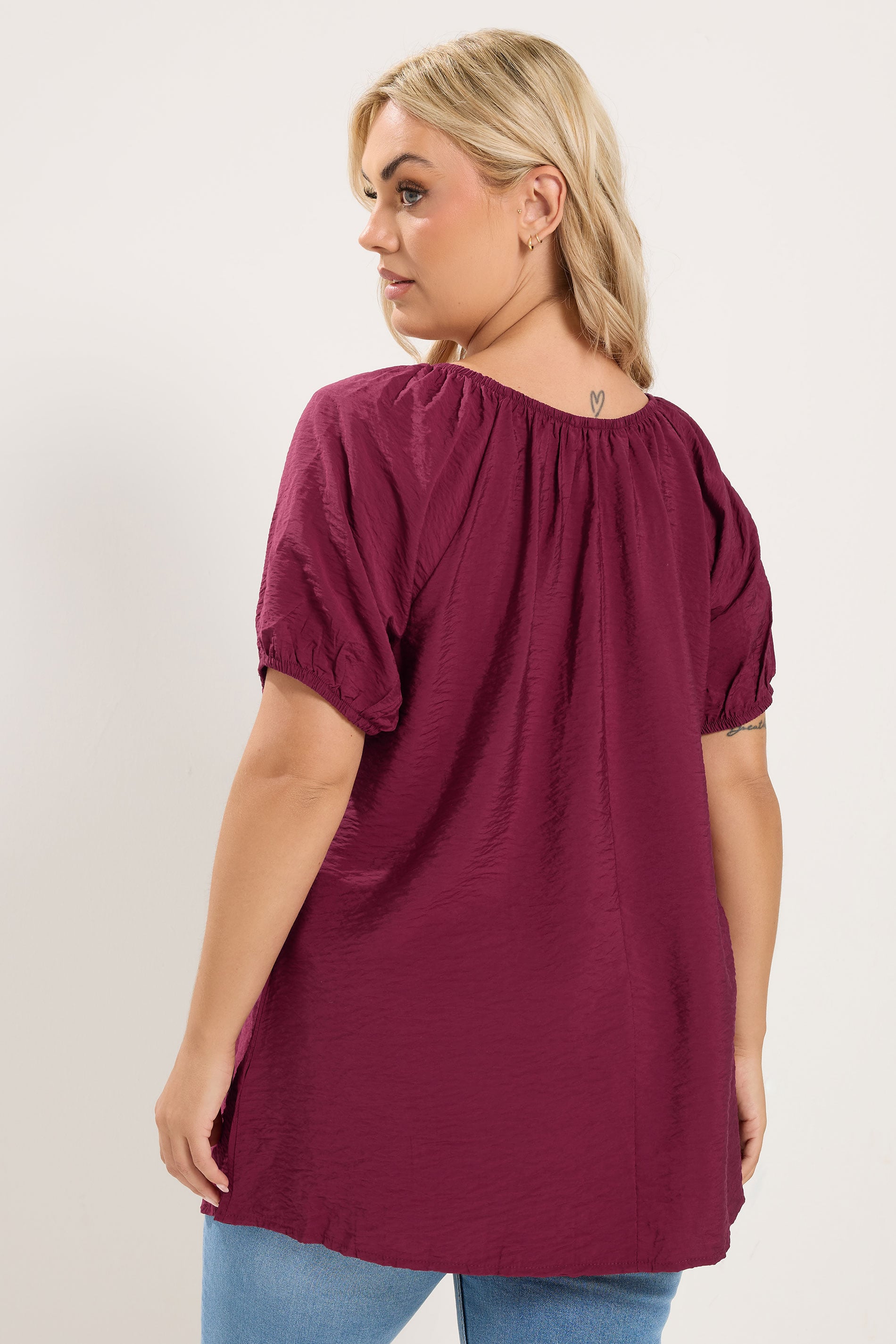 YOURS Plus Size Burgundy Red Blouse | Yours Clothing 2