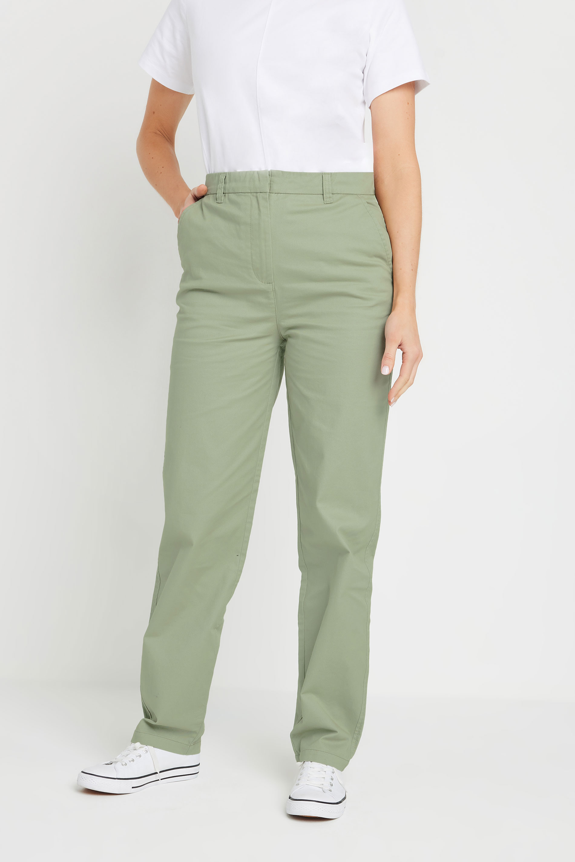 LTS Tall Sage Green Cotton Chino Jeans | Long Tall Sally 1
