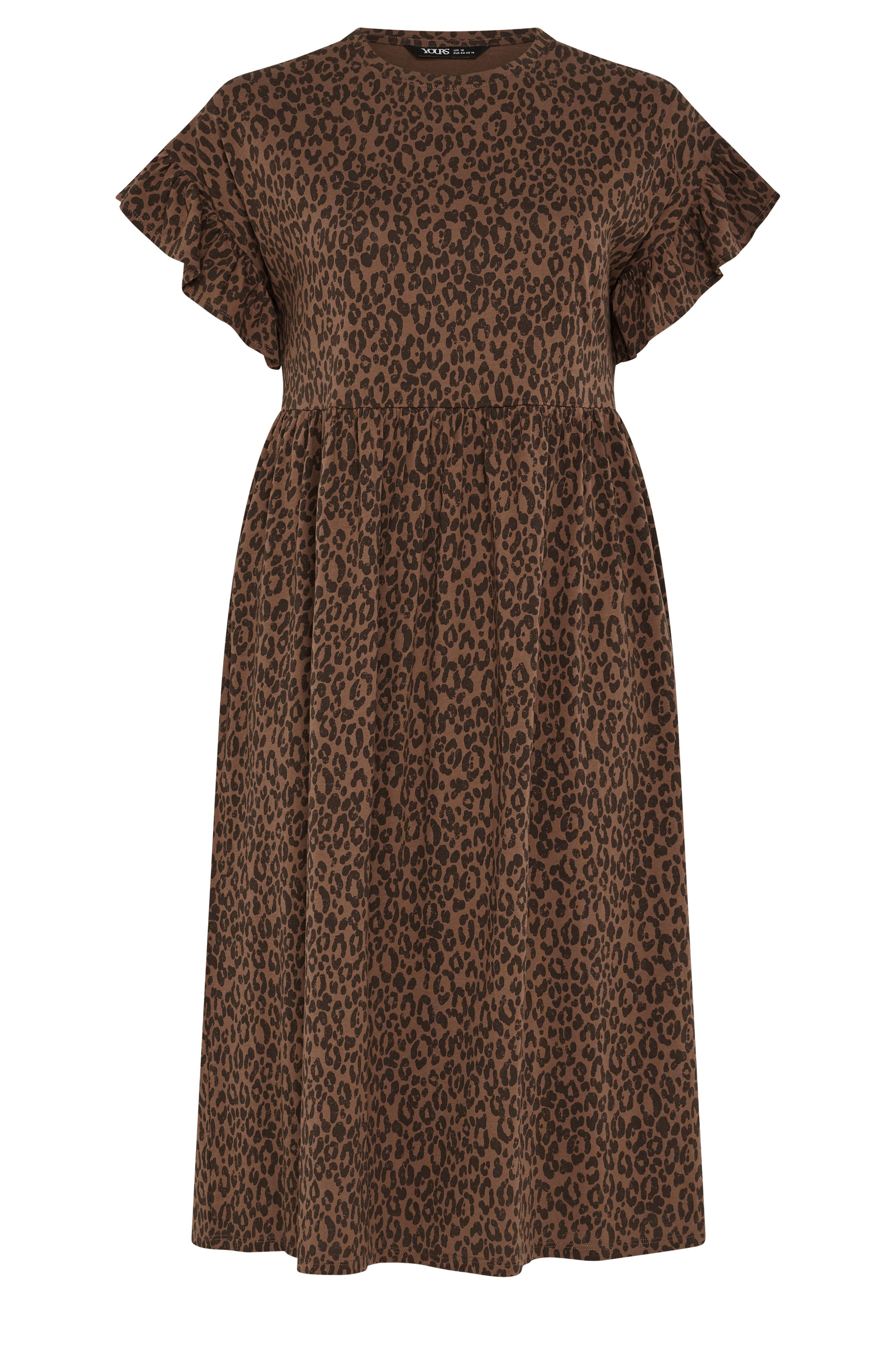 YOURS Plus Size Brown Leopard Print Midaxi Dress | Yours Clothing 5