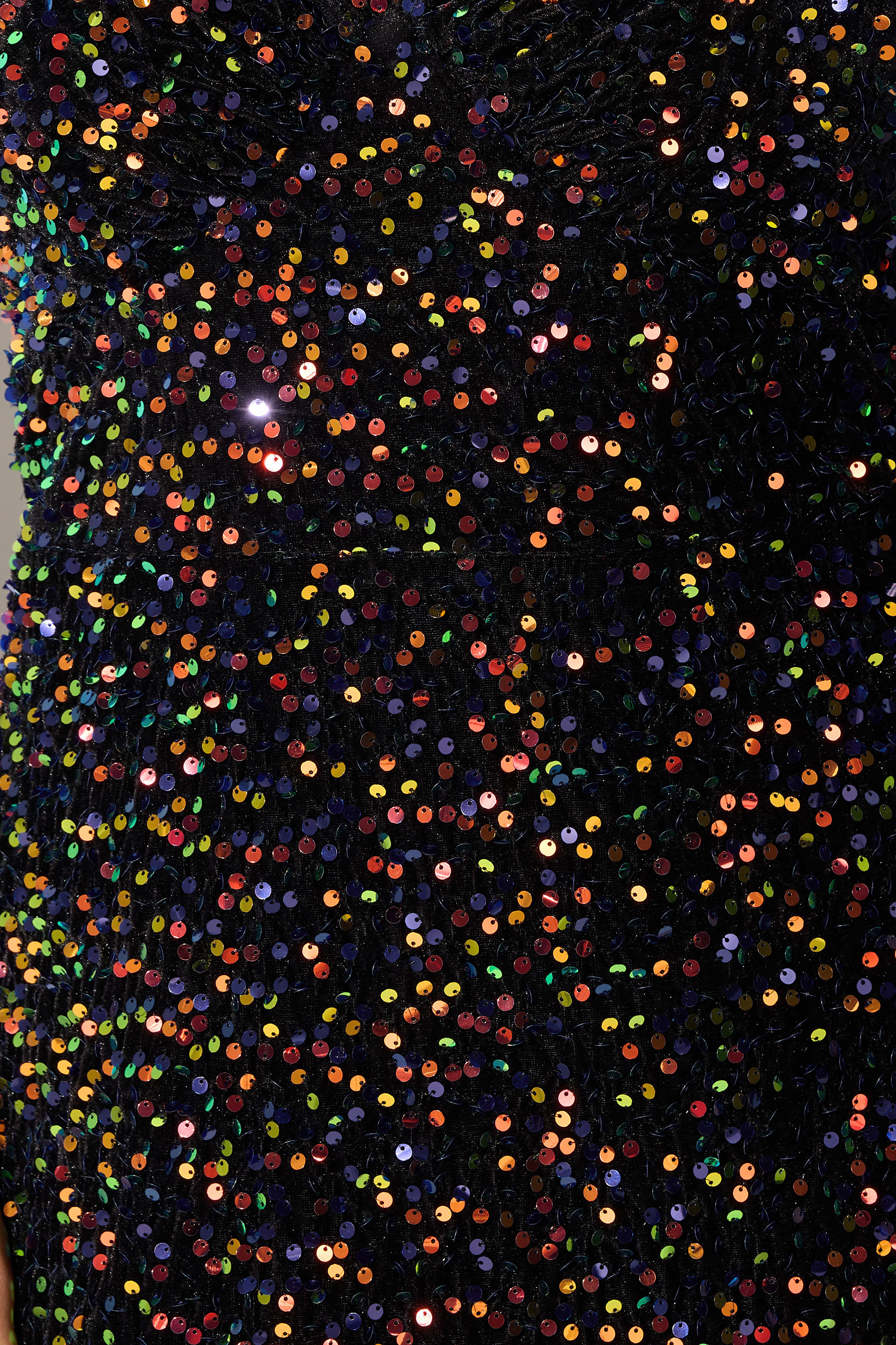 YOURS LONDON Plus Size Black Multicoloured Sequin Velvet Midi Dress | Yours Clothing 5
