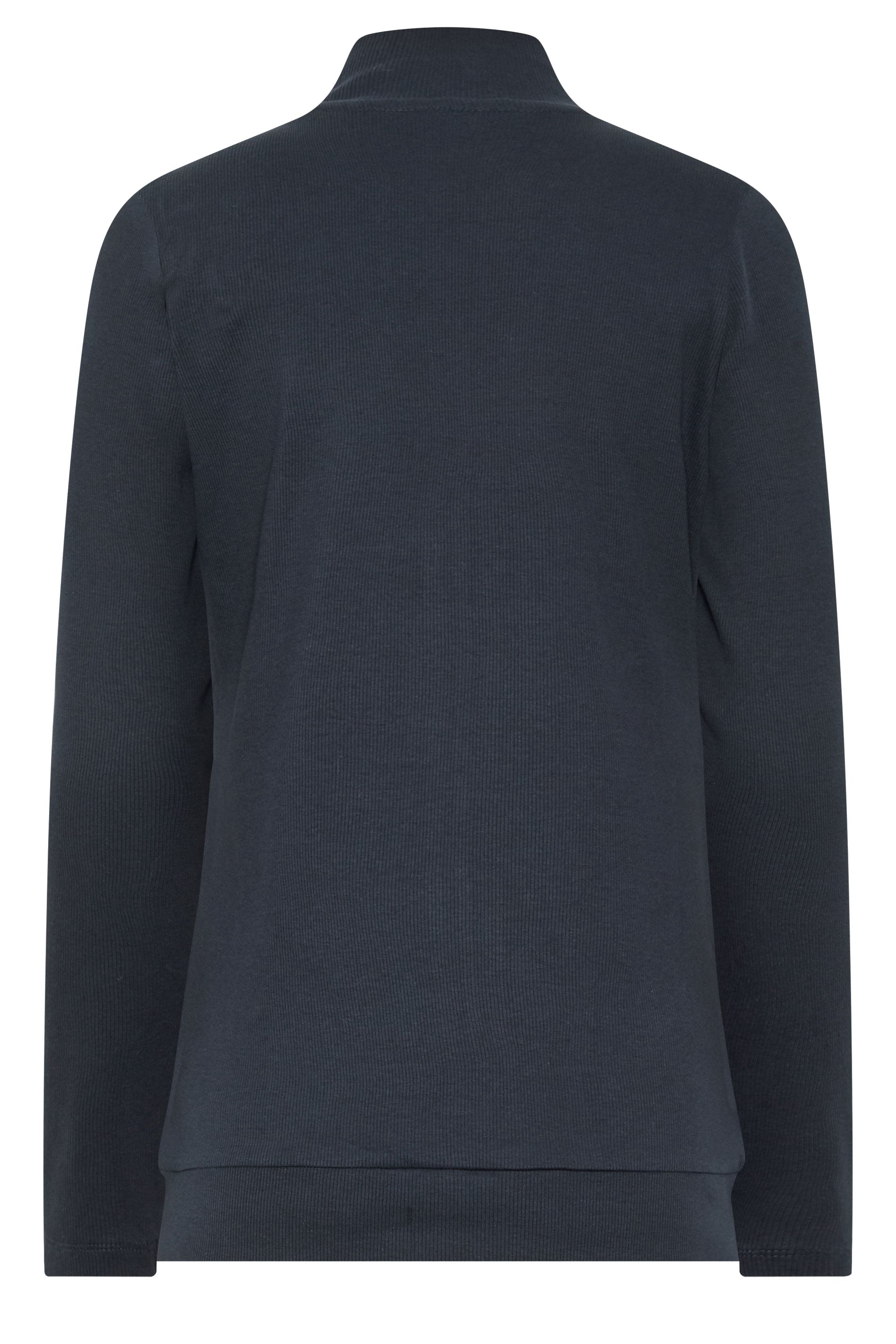 LTS Tall Women's Navy Blue Ribbed Zip Through Top | Long Tall Sally 6