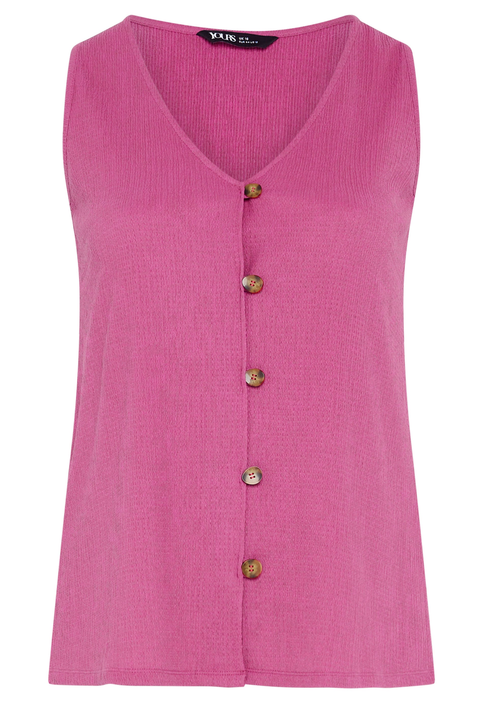 YOURS Plus Size Pink Textured Waistcoat | Yours Clothing 5
