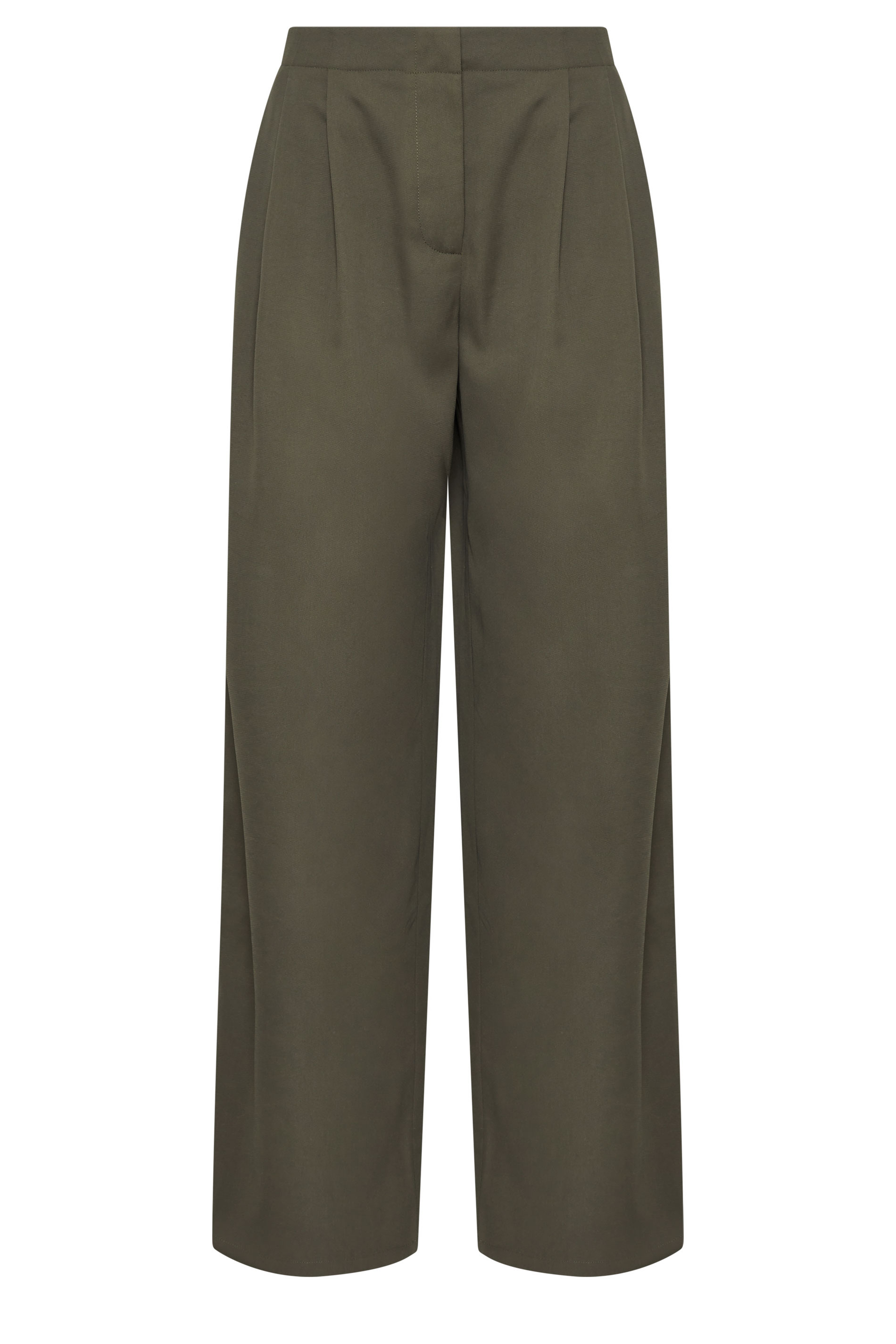 LTS Tall Women's Olive Green Pleated Wide Leg Trousers | Long Tall Sally 5