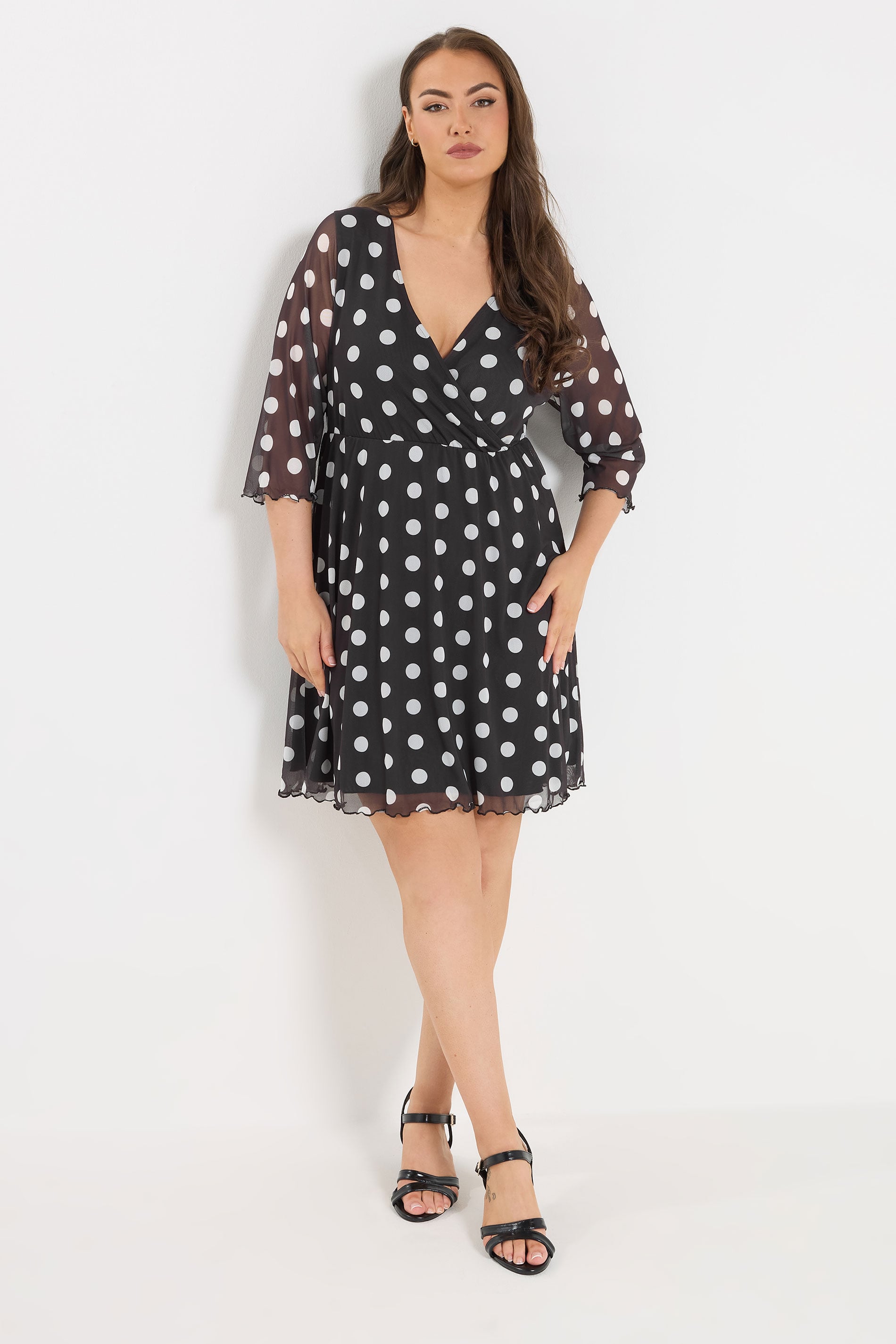 YOURS Plus Size Black Polka Dot Tunic Top| Yours Clothing 3