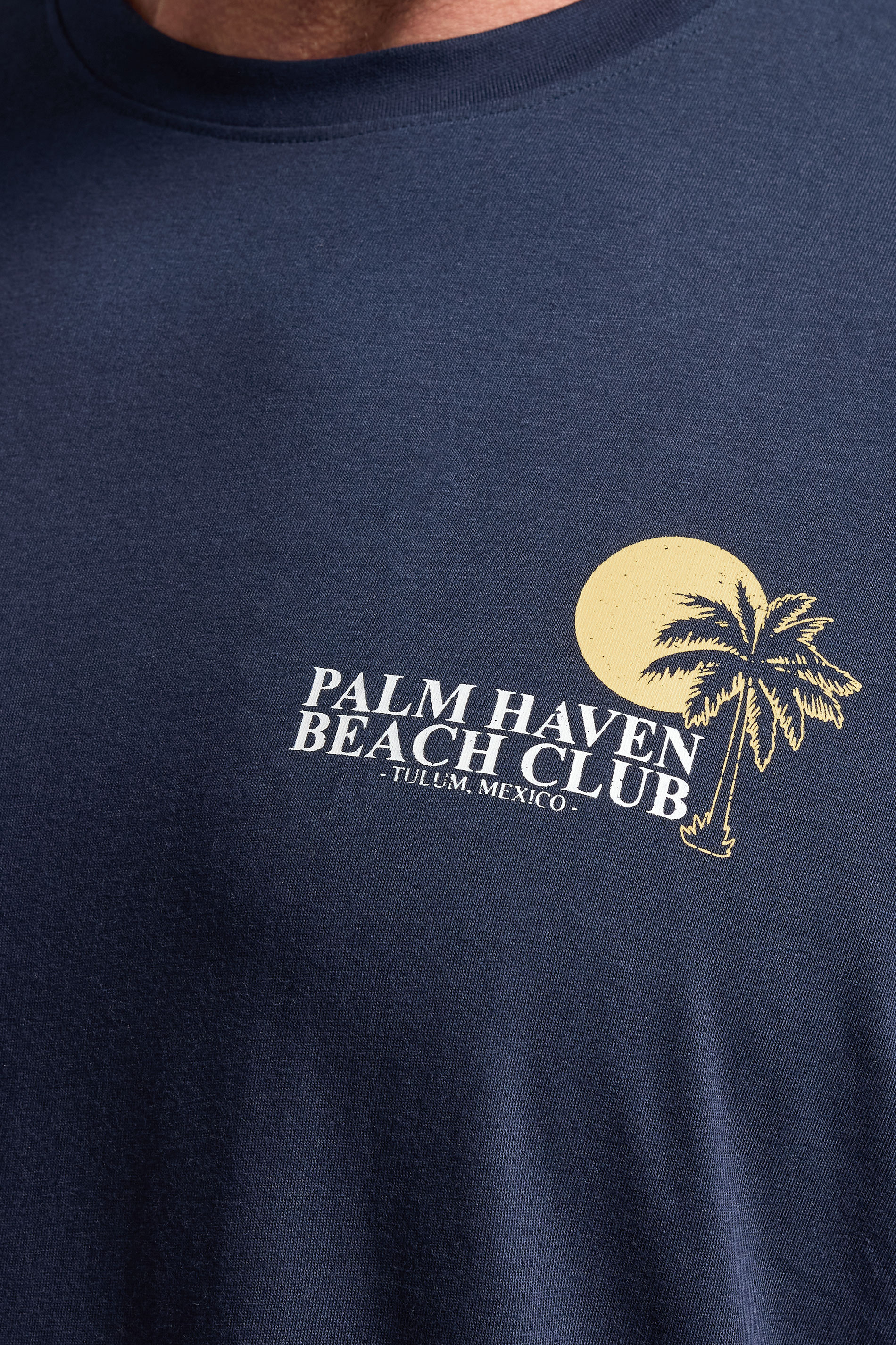 BadRhino Big & Tall Navy Blue 'Palm Beach Club' Graphic T-Shirt | BadRhino 5