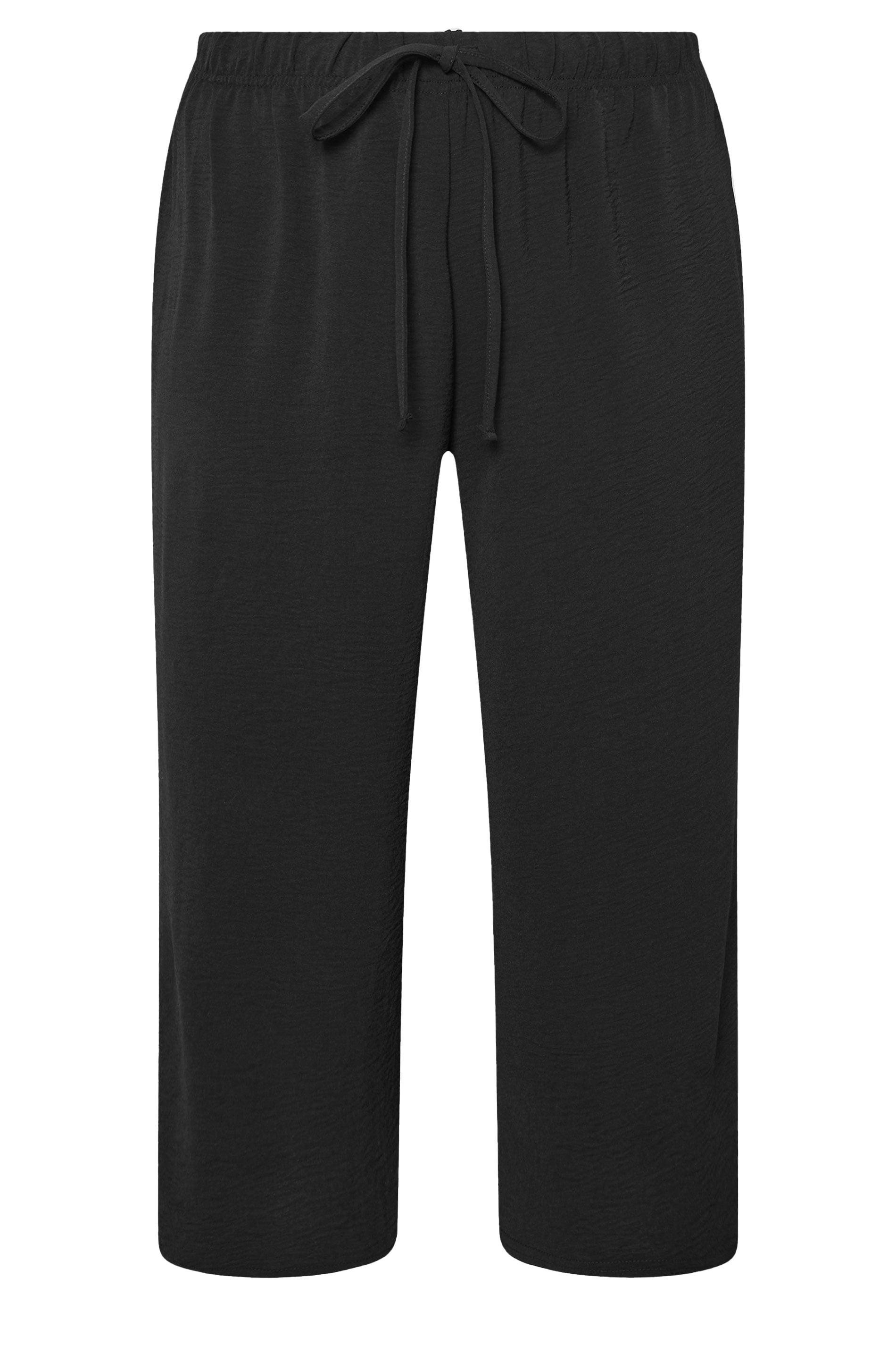 YOURS Plus Size Black Washed Twill Culottes | Yours Clothing 5