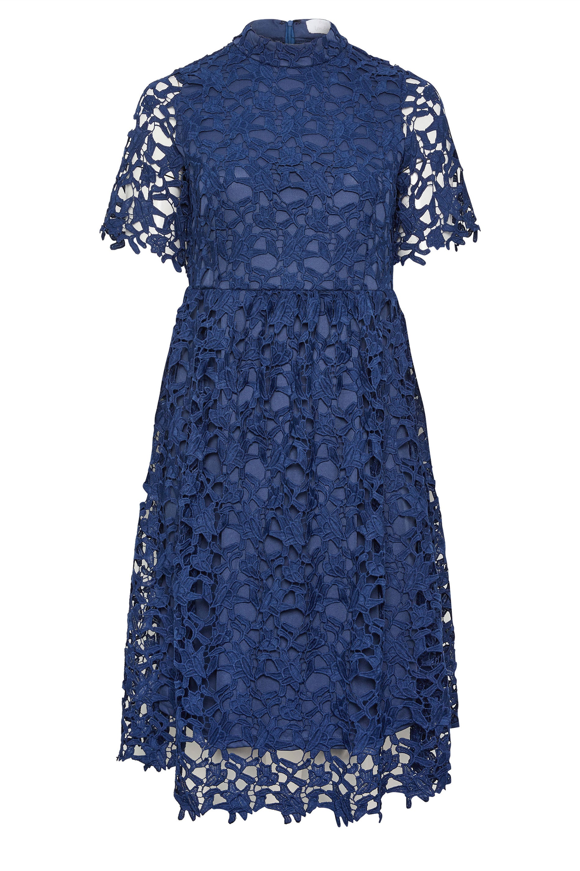 YOURS LONDON Plus Size Blue Crochet Lace Midi Dress | Yours Clothing 5