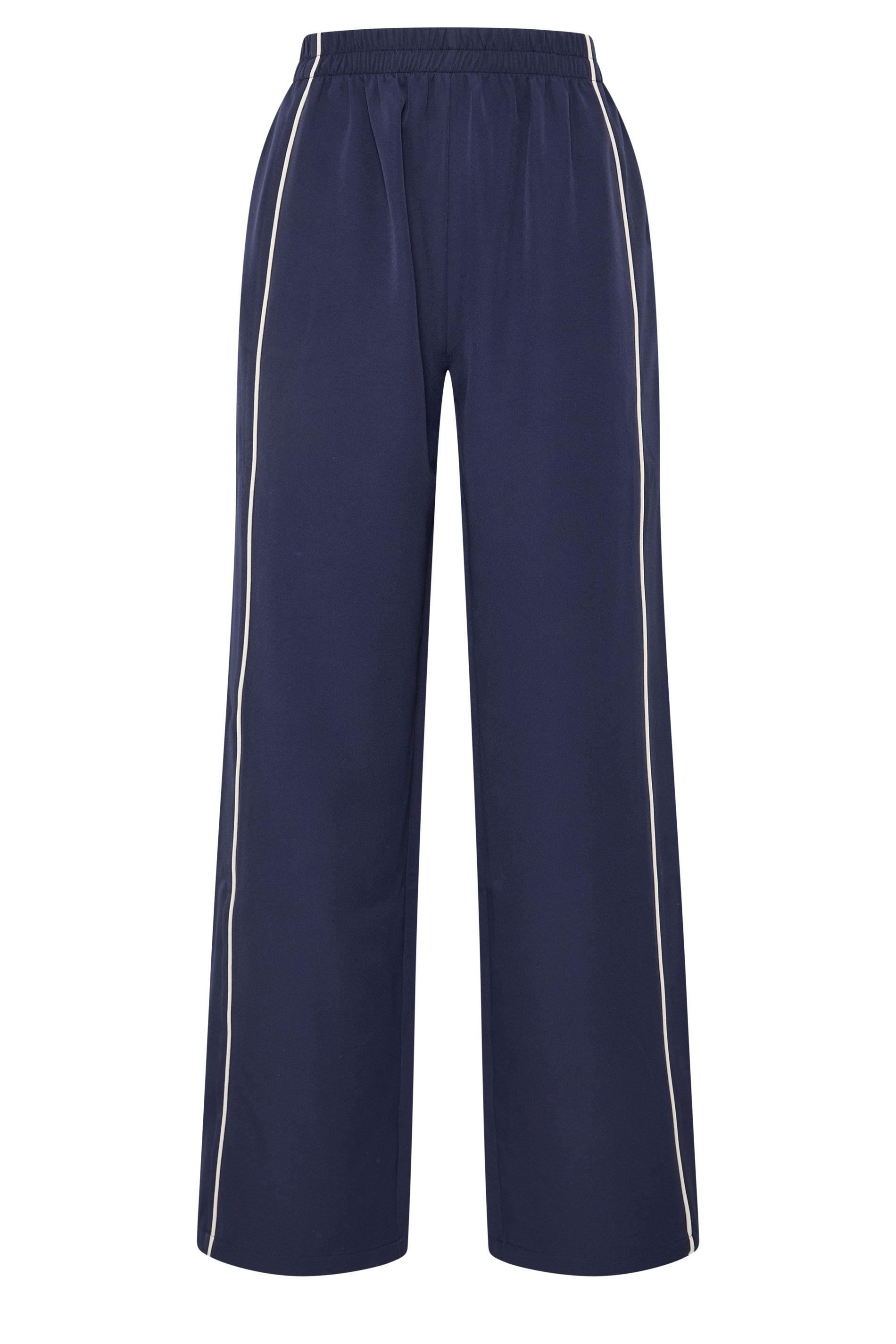 LTS Tall Women's Navy Blue Piped Wide Leg Trousers | Long Tall Sally 6