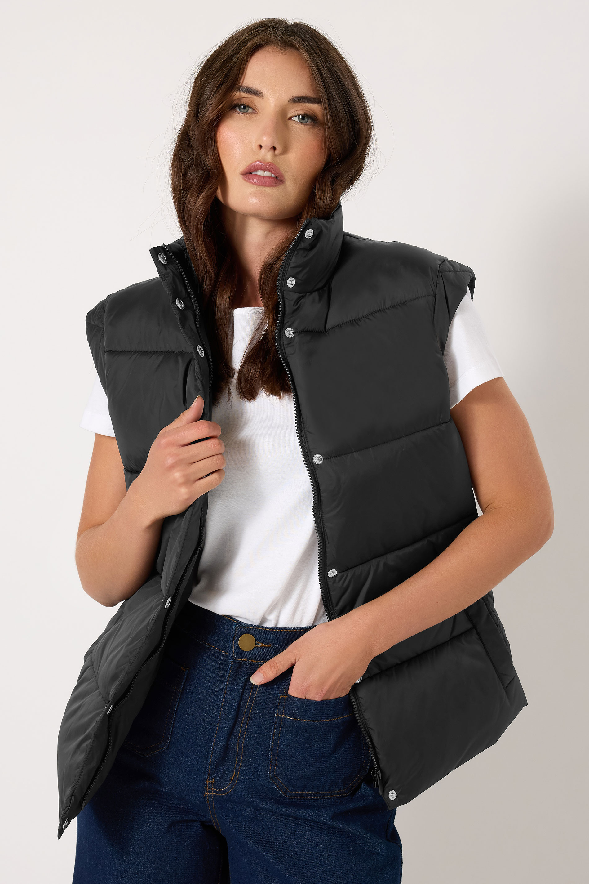 LTS Tall Women's Black Padded Gilet | Long Tall Sally 1