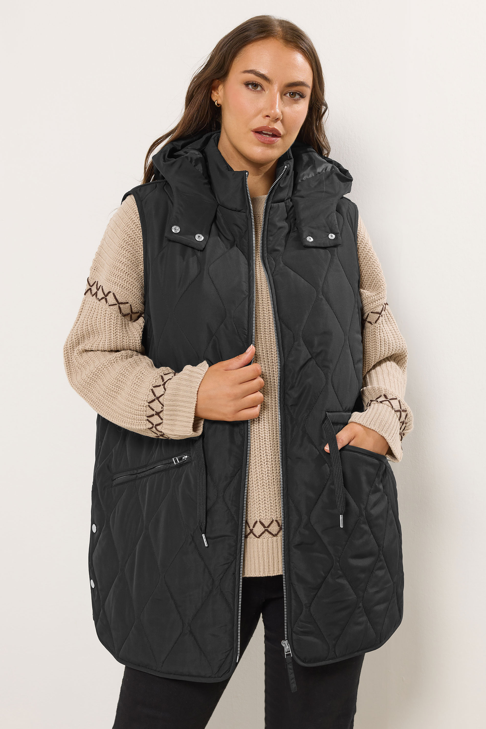 YOURS Plus Size Black Quilted Gilet | Yours Curve 3