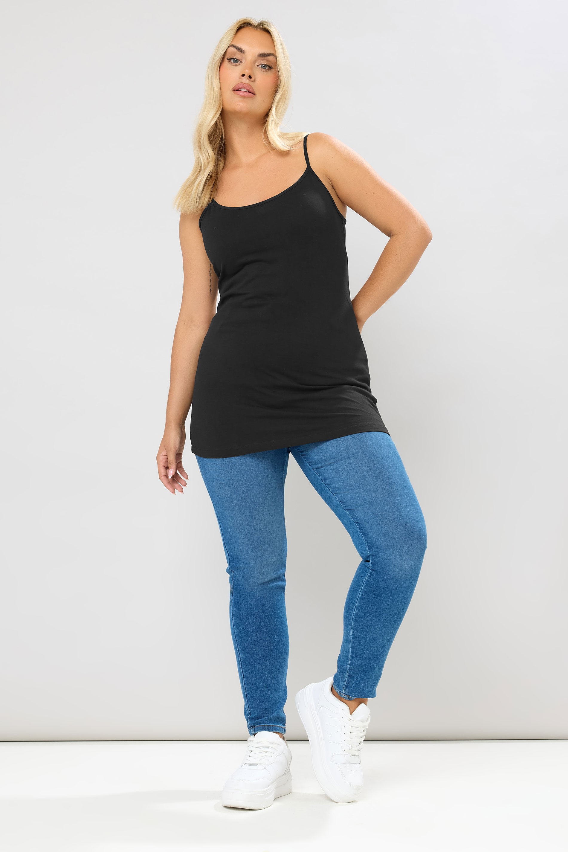 Plus Size Black Cami Top | Yours Clothing 1
