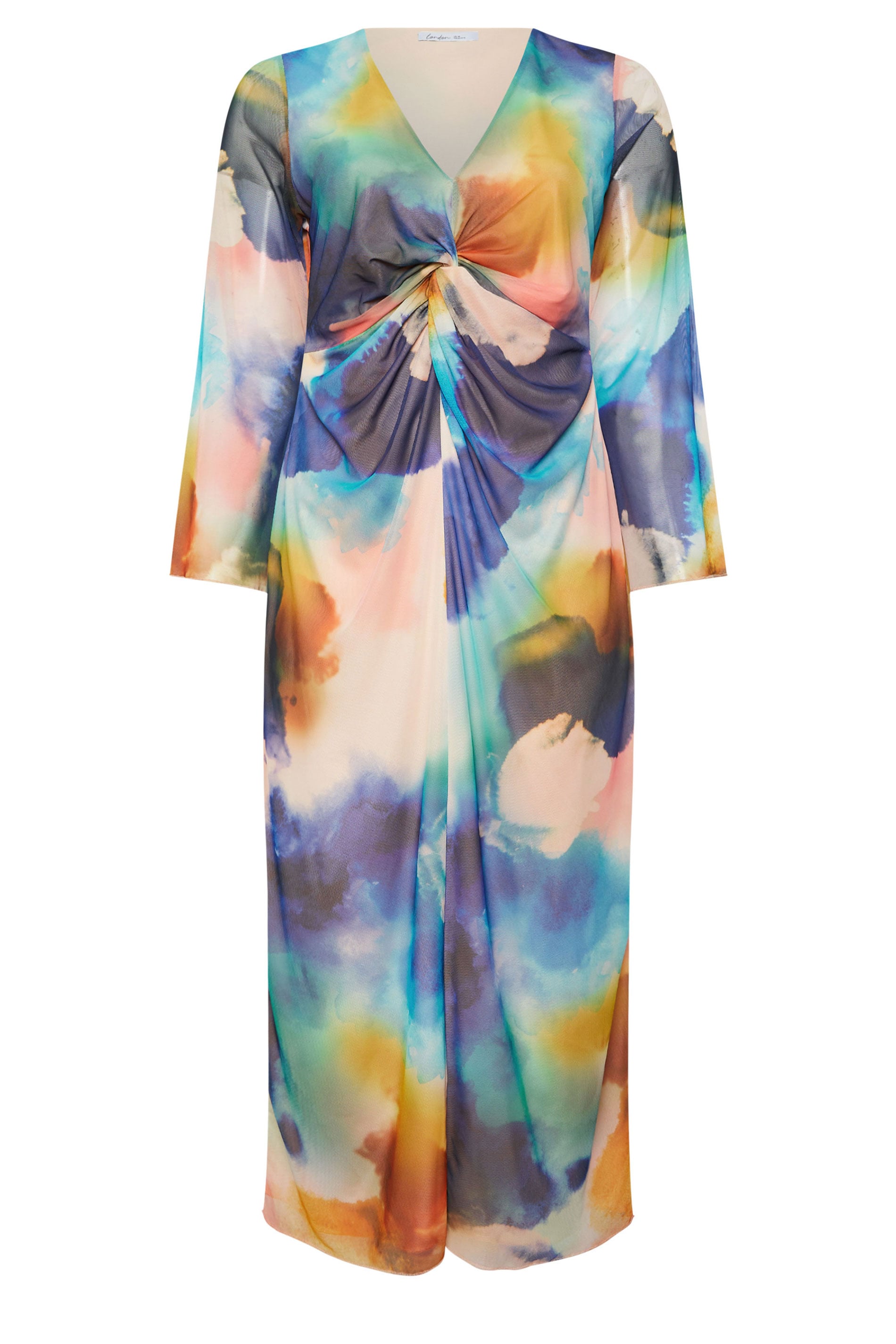 YOURS LONDON Plus Size White Blurred Floral Mesh Maxi Dress | Yours Clothing 6