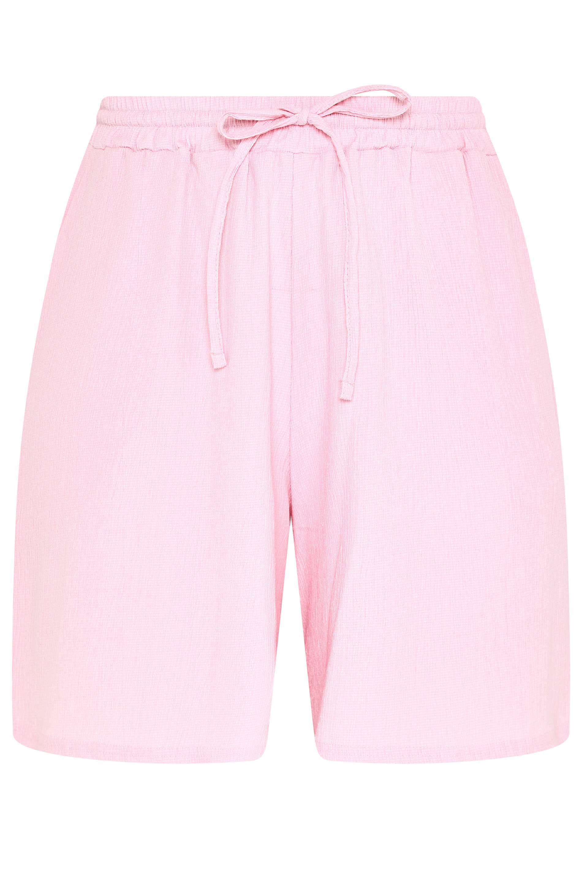 YOURS Plus Size Pink Crinkle Jersey Shorts | Yours Clothing 5