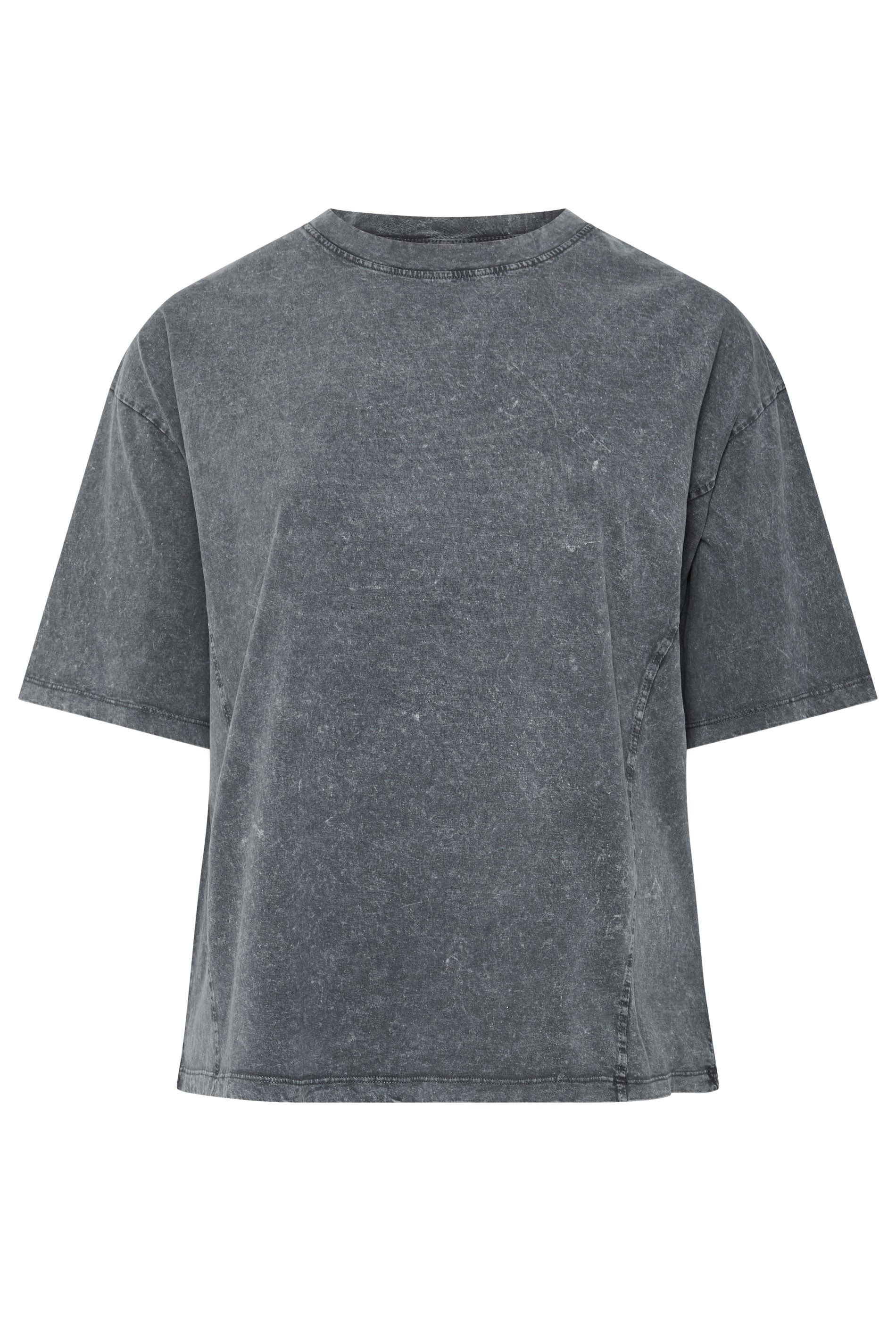 LIMITED COLLECTION Plus Size Grey Acid Wash Seam Detail Top | Yours Clothing 5