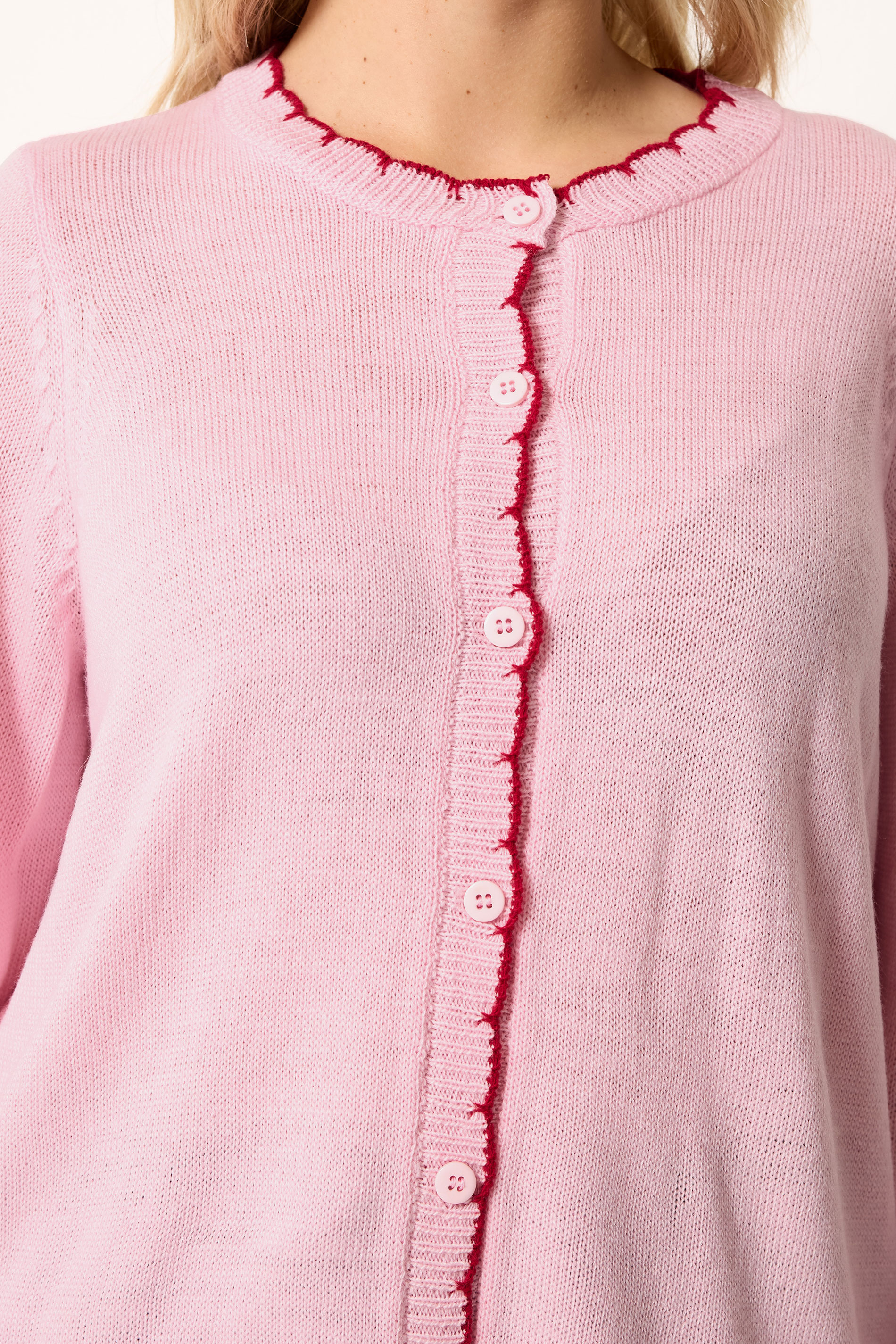 YOURS Plus Size Pink Scallop Edge Cardigan | Yours Clothing 4