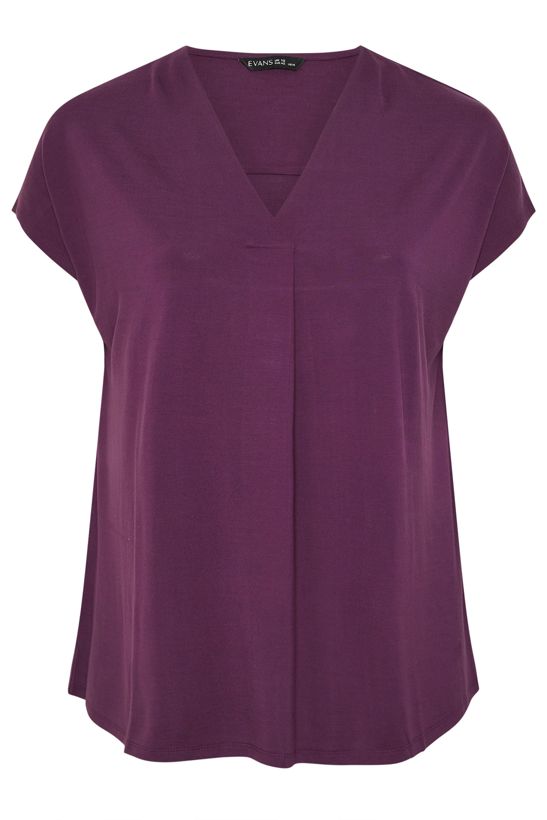 EVANS Curve Purple Premium Jersey Pleat Swing Top | Evans 6