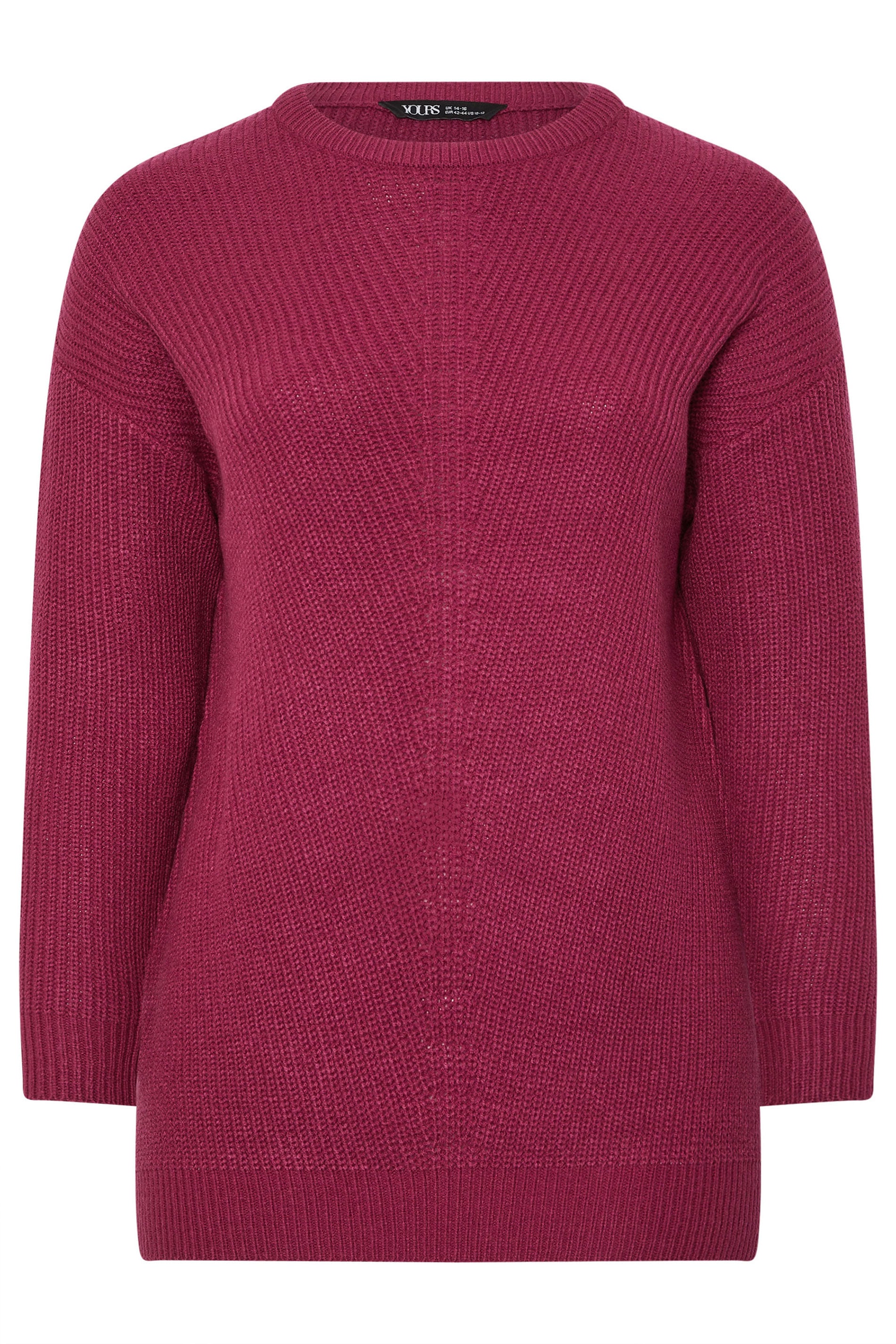 YOURS Plus Size Burgundy Red Essential Knitted Jumper 6