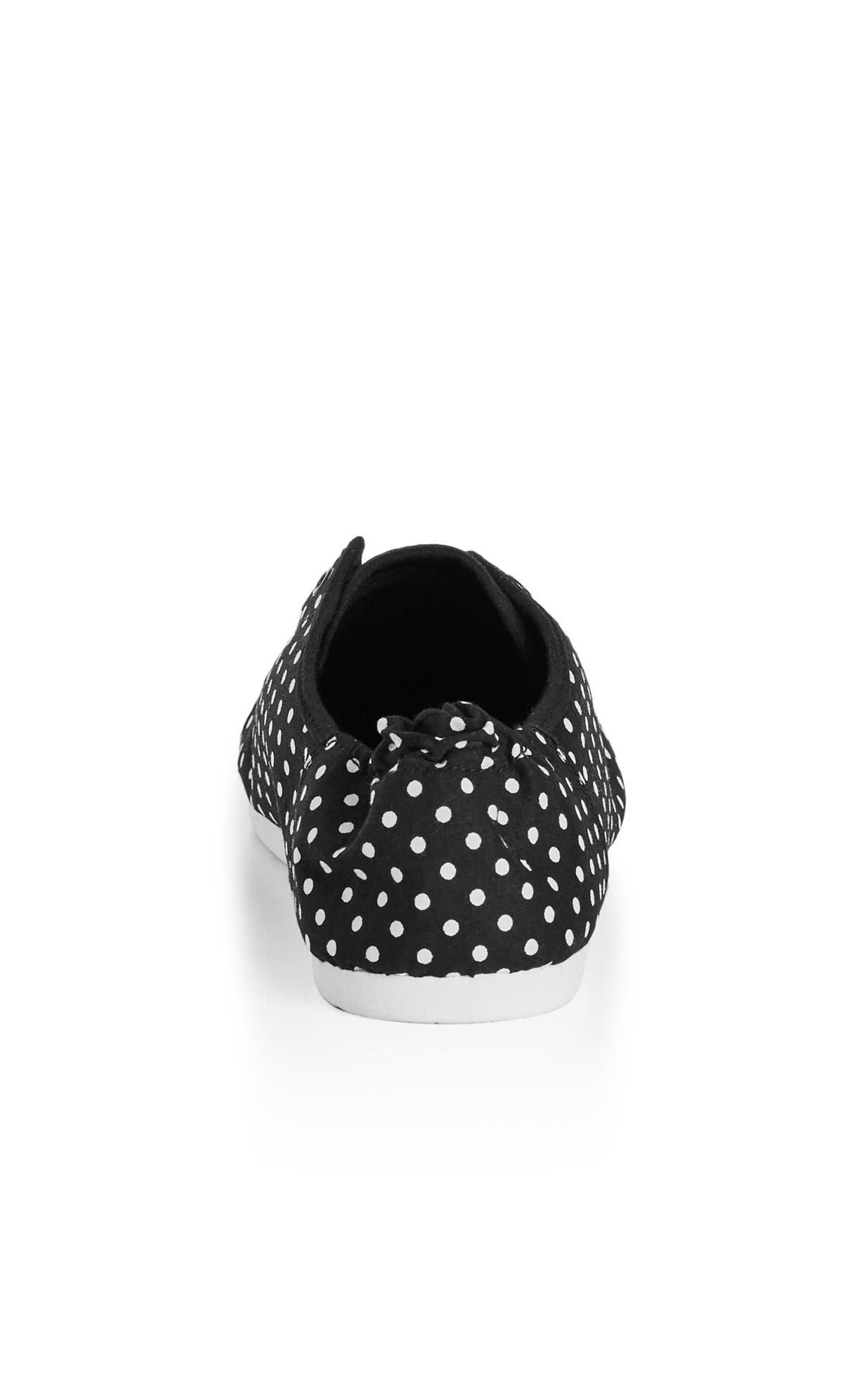 CloudWalkers WIDE FIT Black Polka Dot Canvas Trainer | Evans