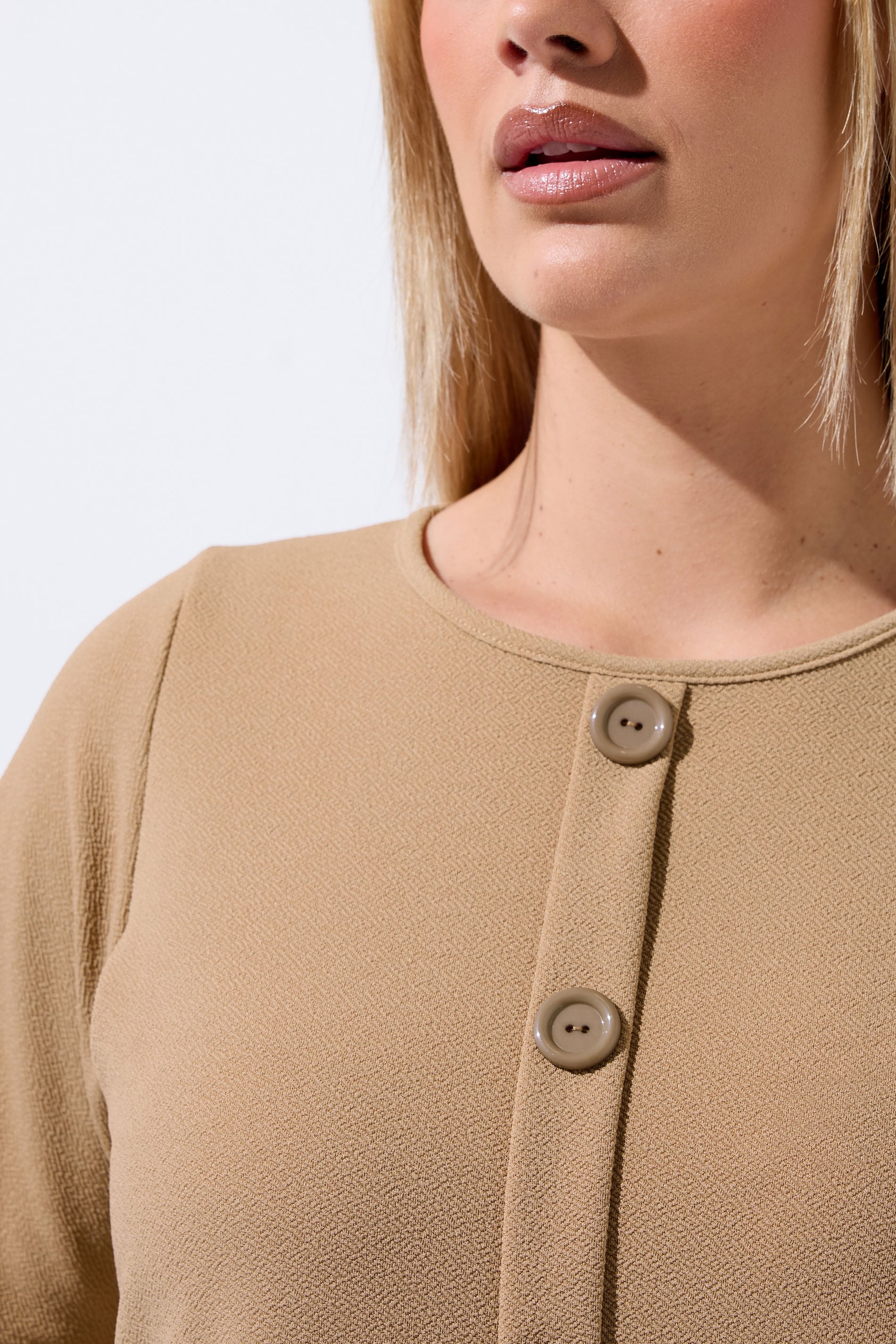 LIMITED COLLECTION Plus Size Natural Brown Peplum Top | Yours Clothing 4