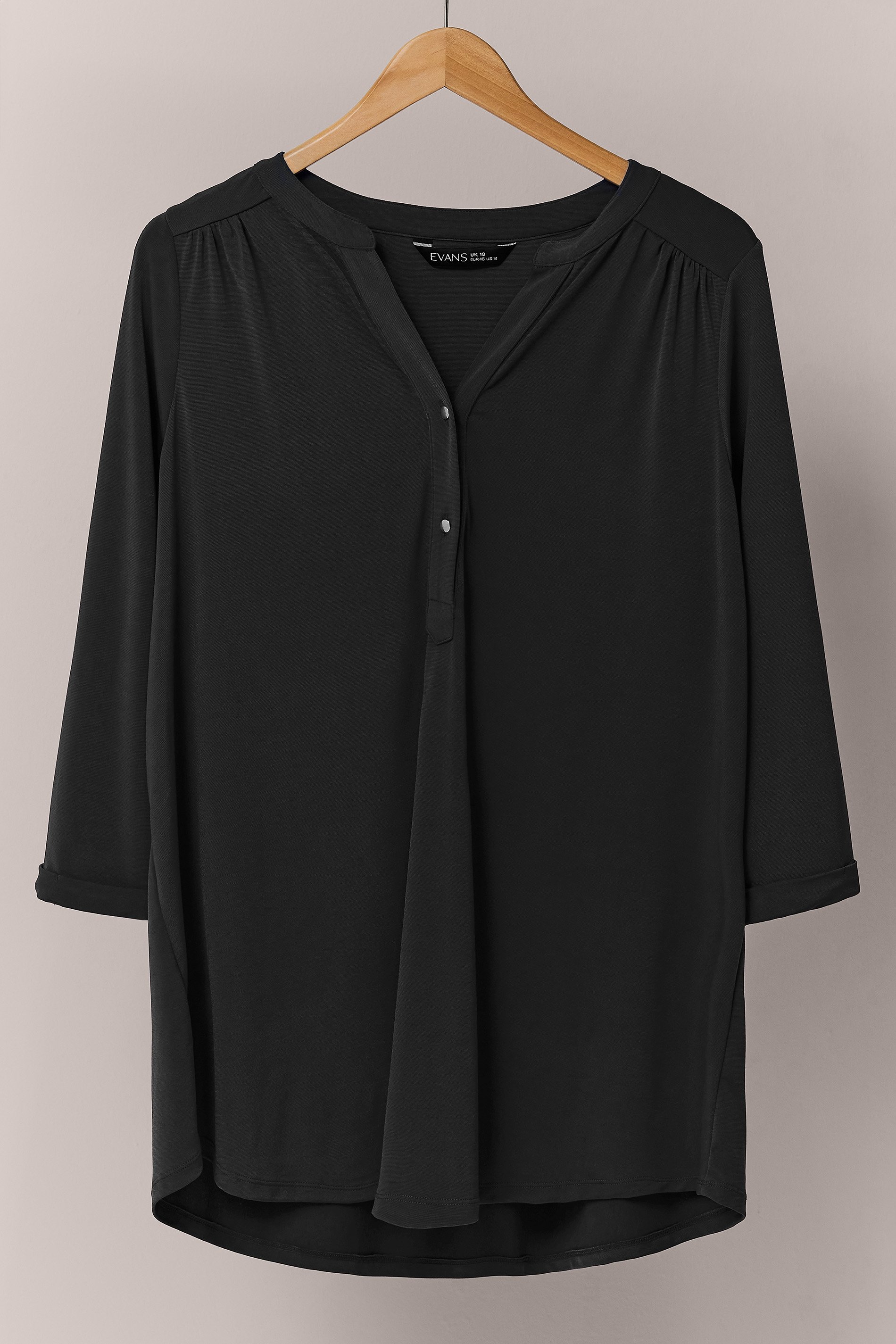 EVANS Plus Size Black Jersey Shirt | Evans