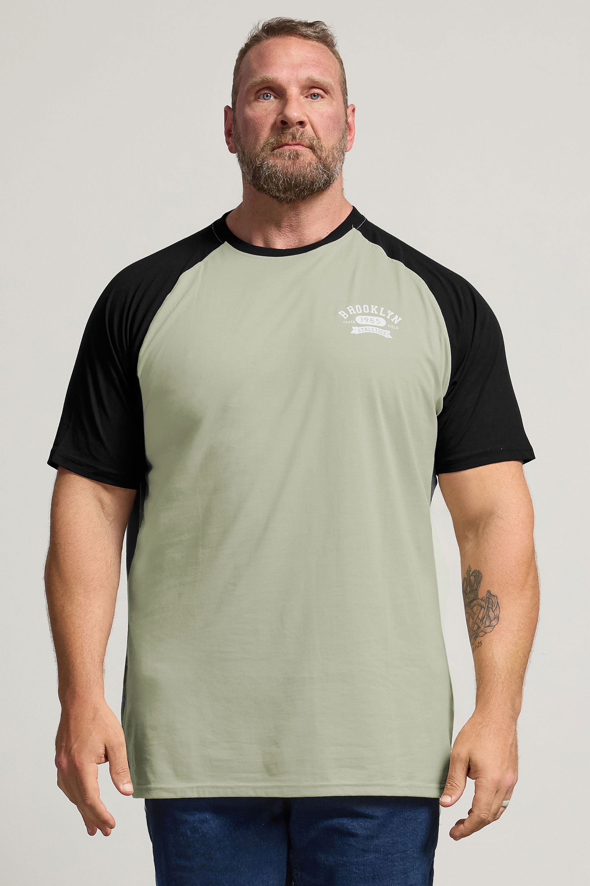 KAM Big & Tall Natural Brown 'Brooklyn' Raglan Tee | BadRhino 3
