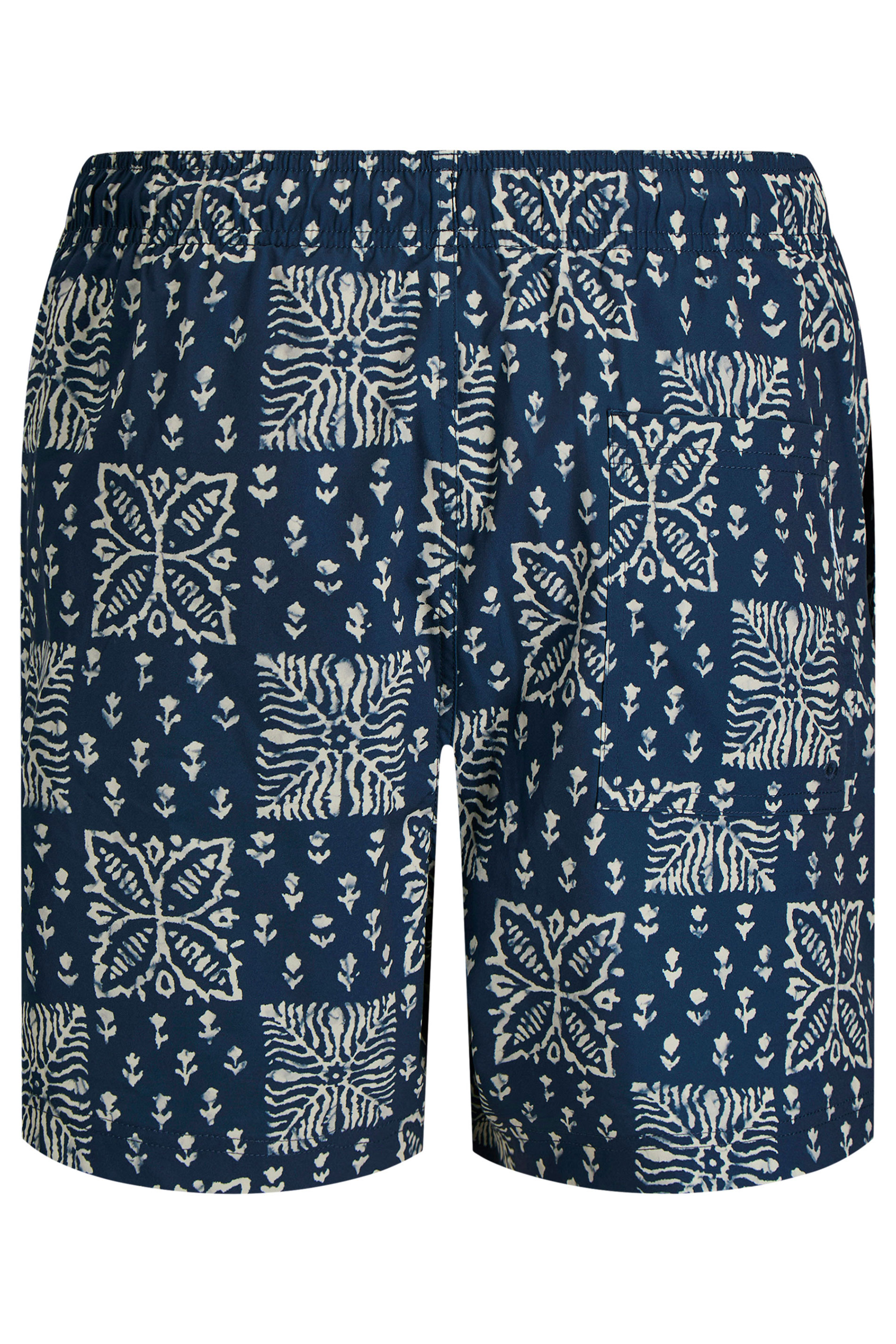 JACK & JONES Big & Tall Navy Blue Print Swim Shorts | BadRhino 4