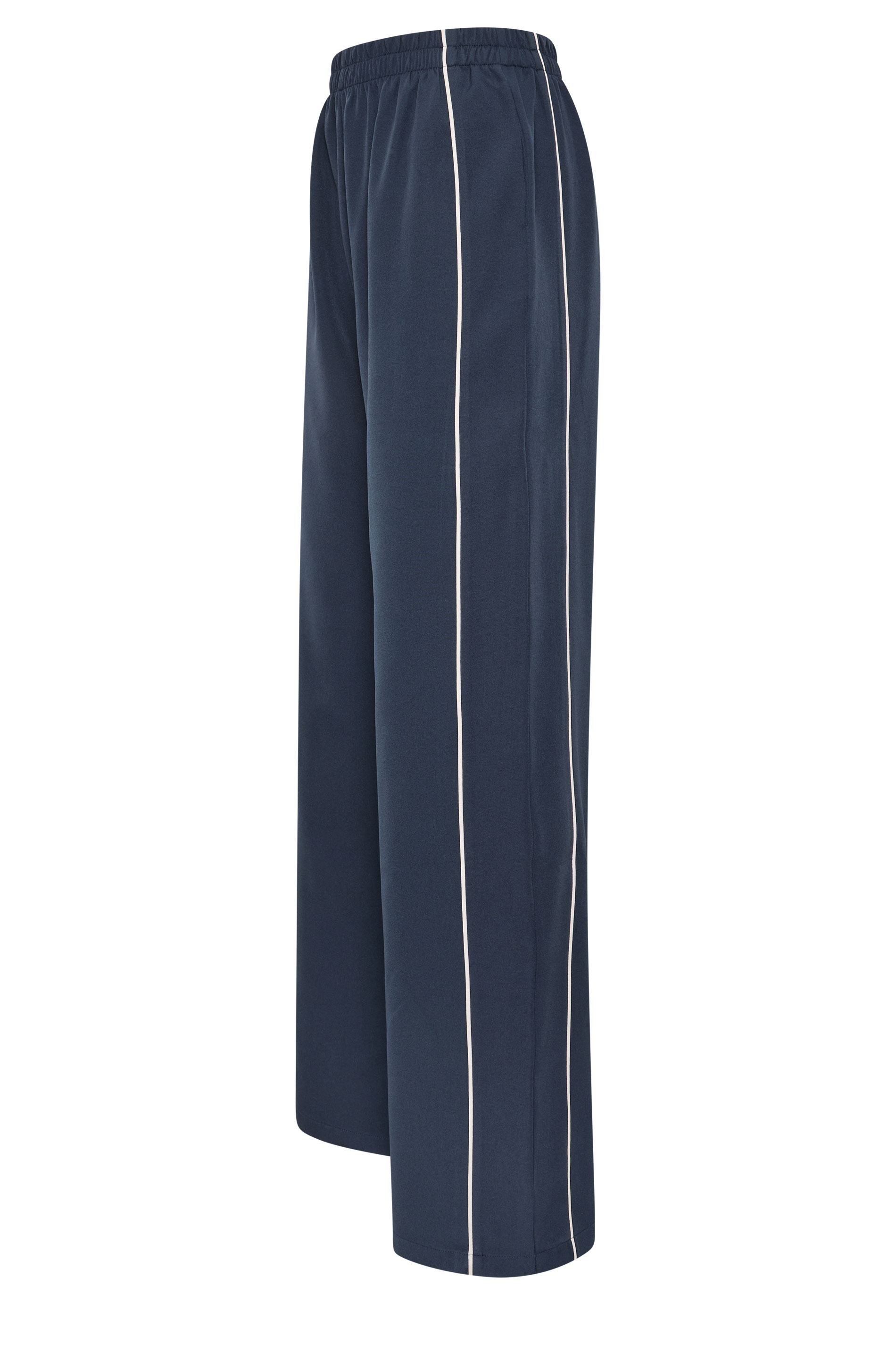 LTS Tall Women's Navy Blue Piped Wide Leg Trousers | Long Tall Sally 7