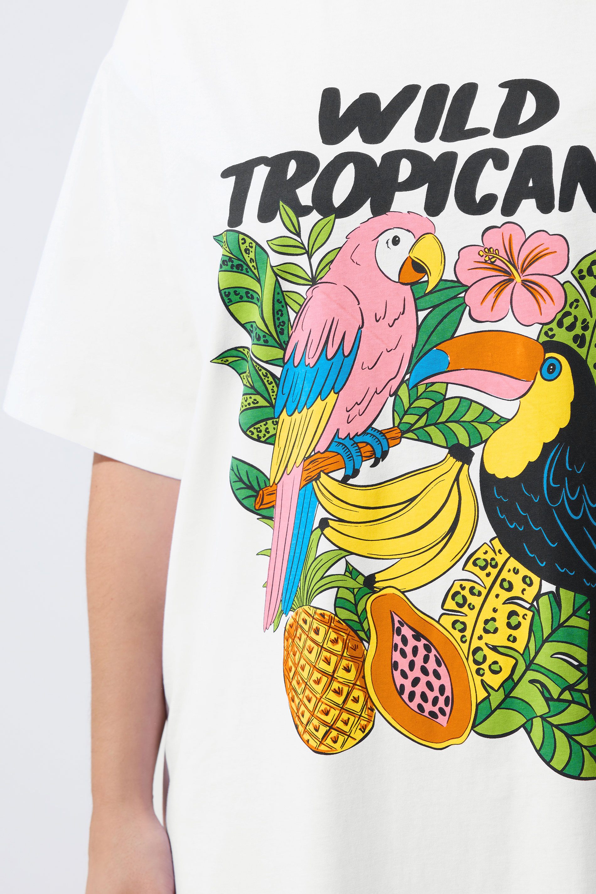 LIMITED COLLECTION Plus Size White Tropical T-Shirt Dress | Yours Clothing 4