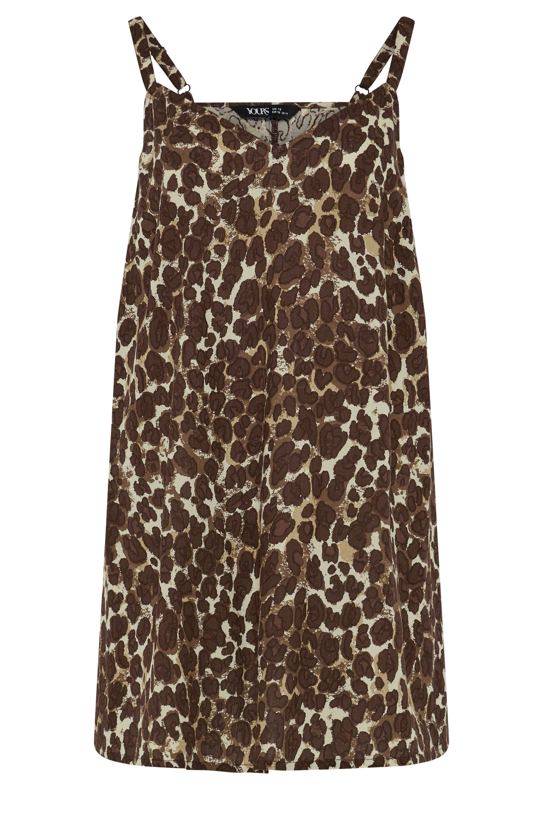 YOURS Plus Size Chocolate Brown Leopard Print Vest Top \ Yours Clothing 5