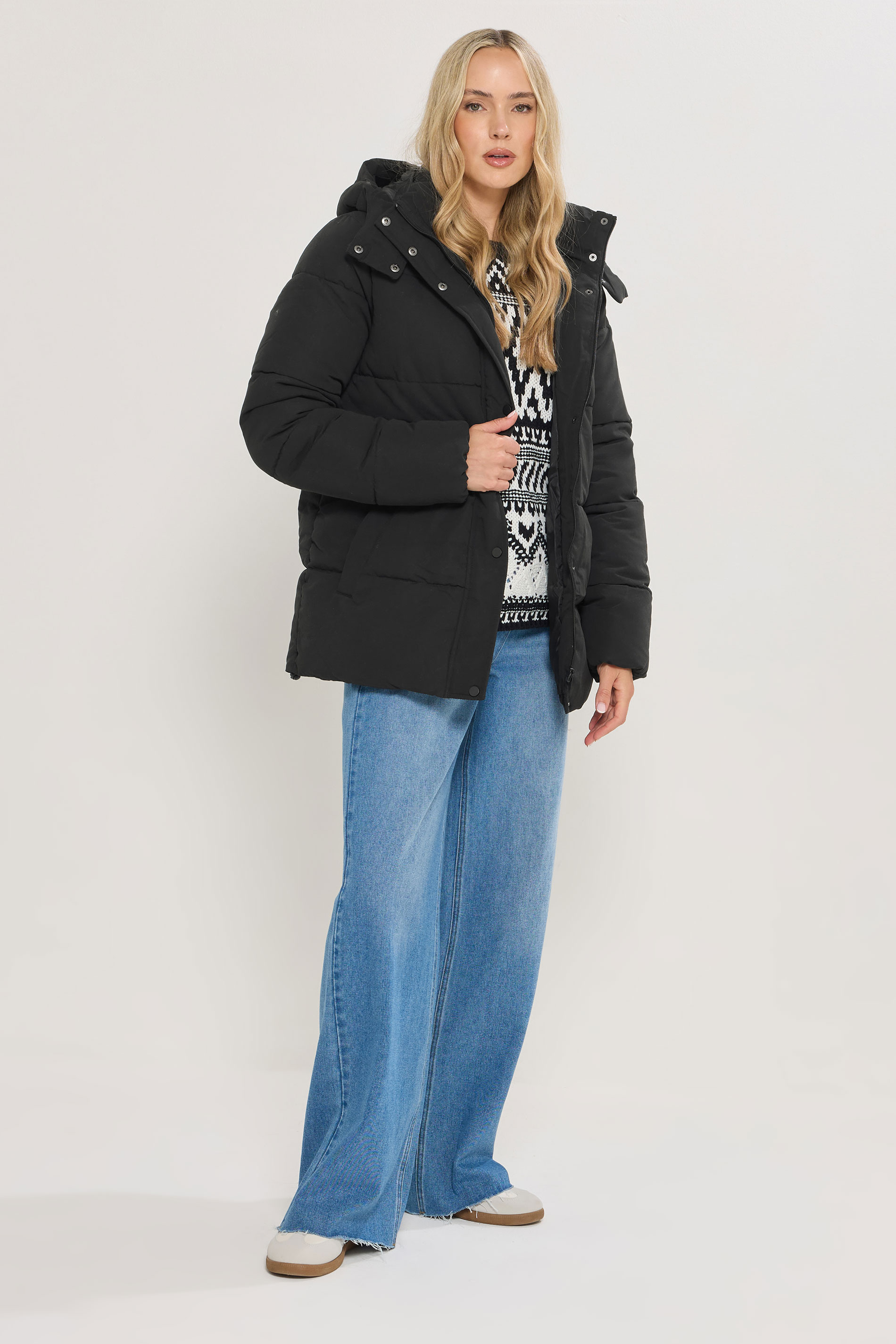 LTS Tall Black Padded Coat | Long Tall Sally 1
