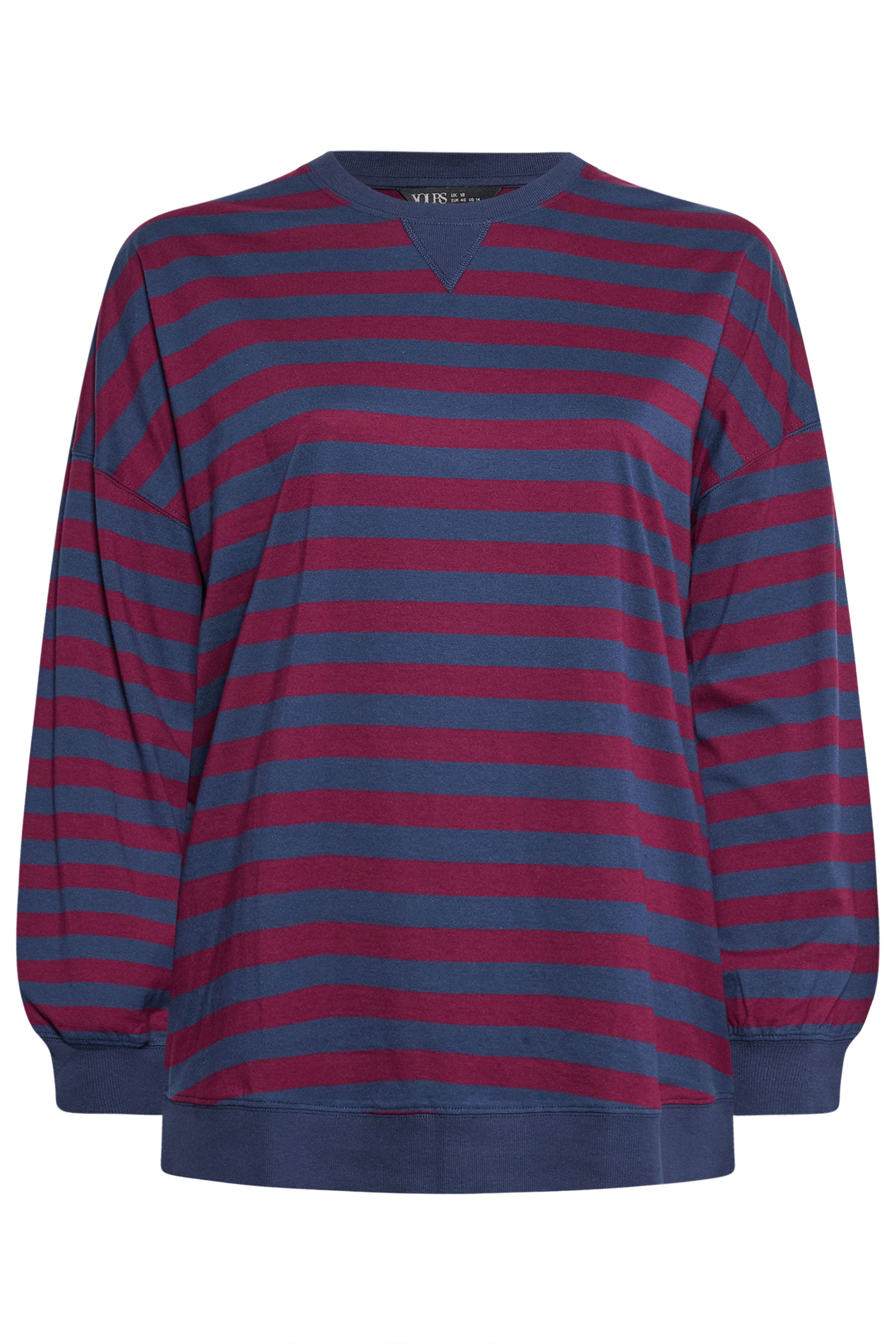 YOURS Plus Size Red Stripe Balloon Sleeve Top | Yours Clothing 6