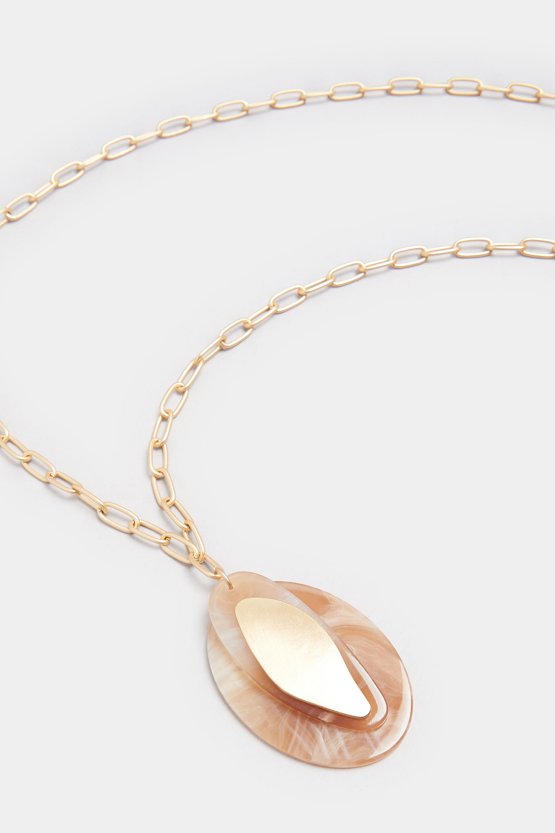 Gold Tone Long Chain Pendant Necklace | Yours Clothing 2