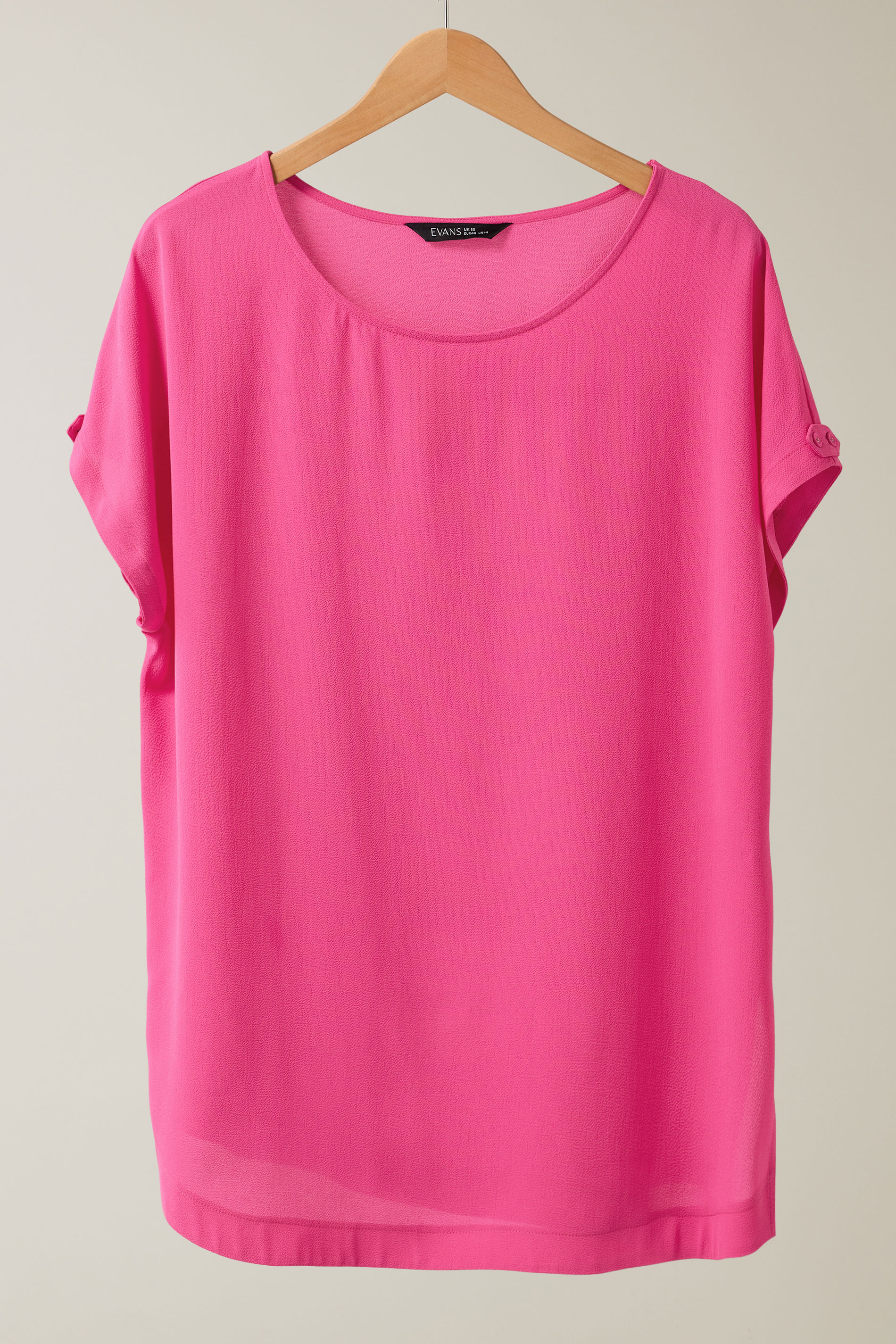 EVANS Plus Size Pink Button Sleeve Blouse | Evans 5