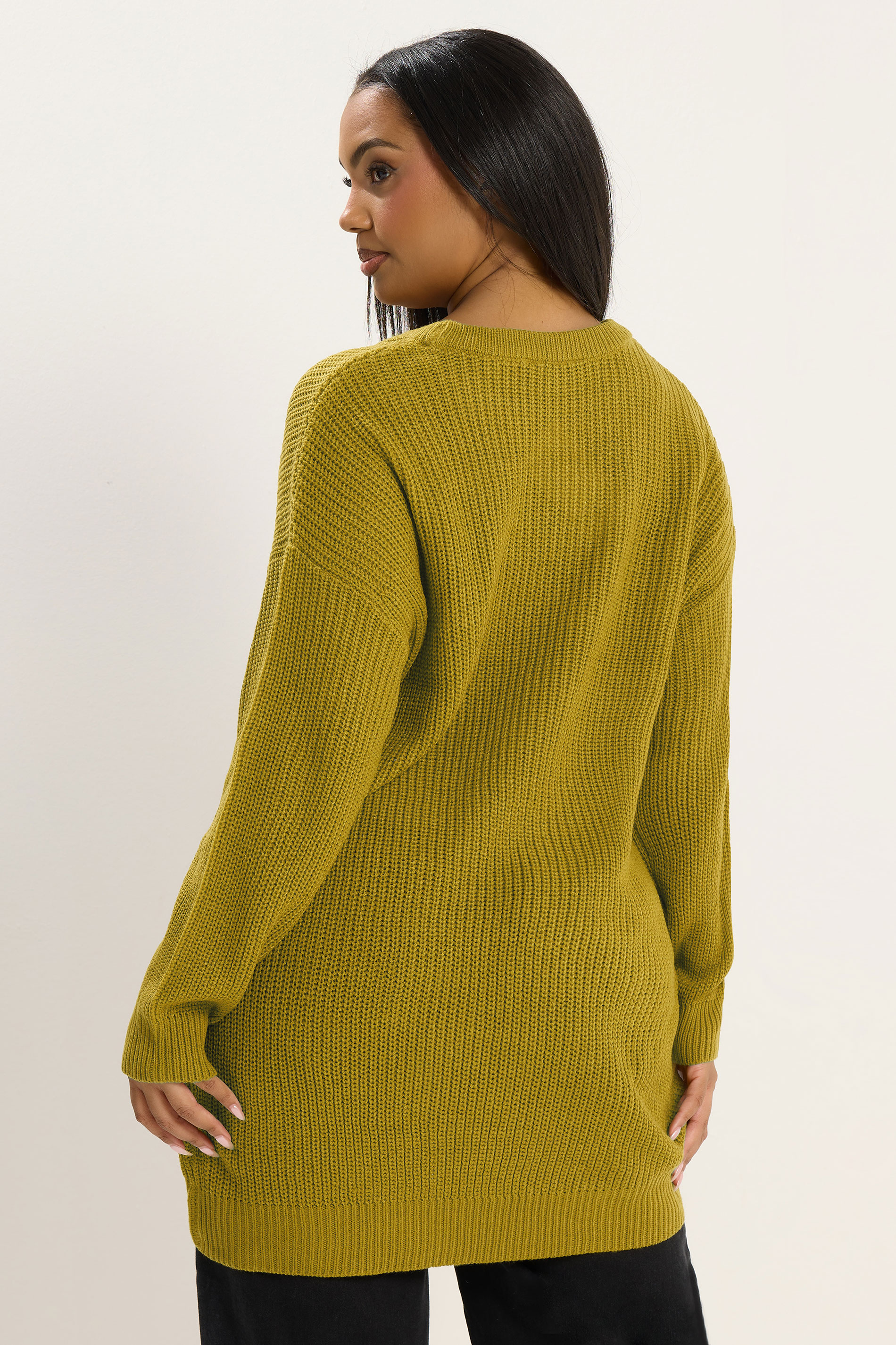 Plus Size Curve Green Essential Knitted Jumper | Yours Clothing 2