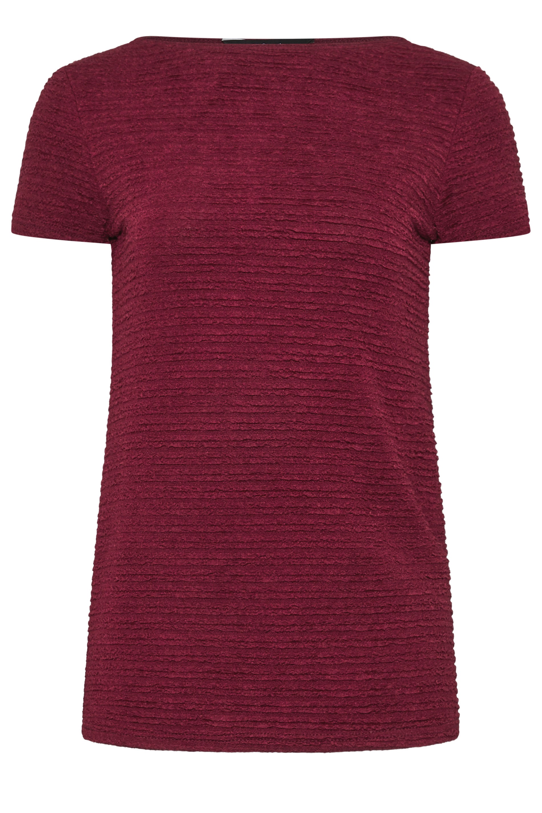 LTS Tall Women's Burgundy Red Textured Slash Neck Top | Long Tall Sally 5