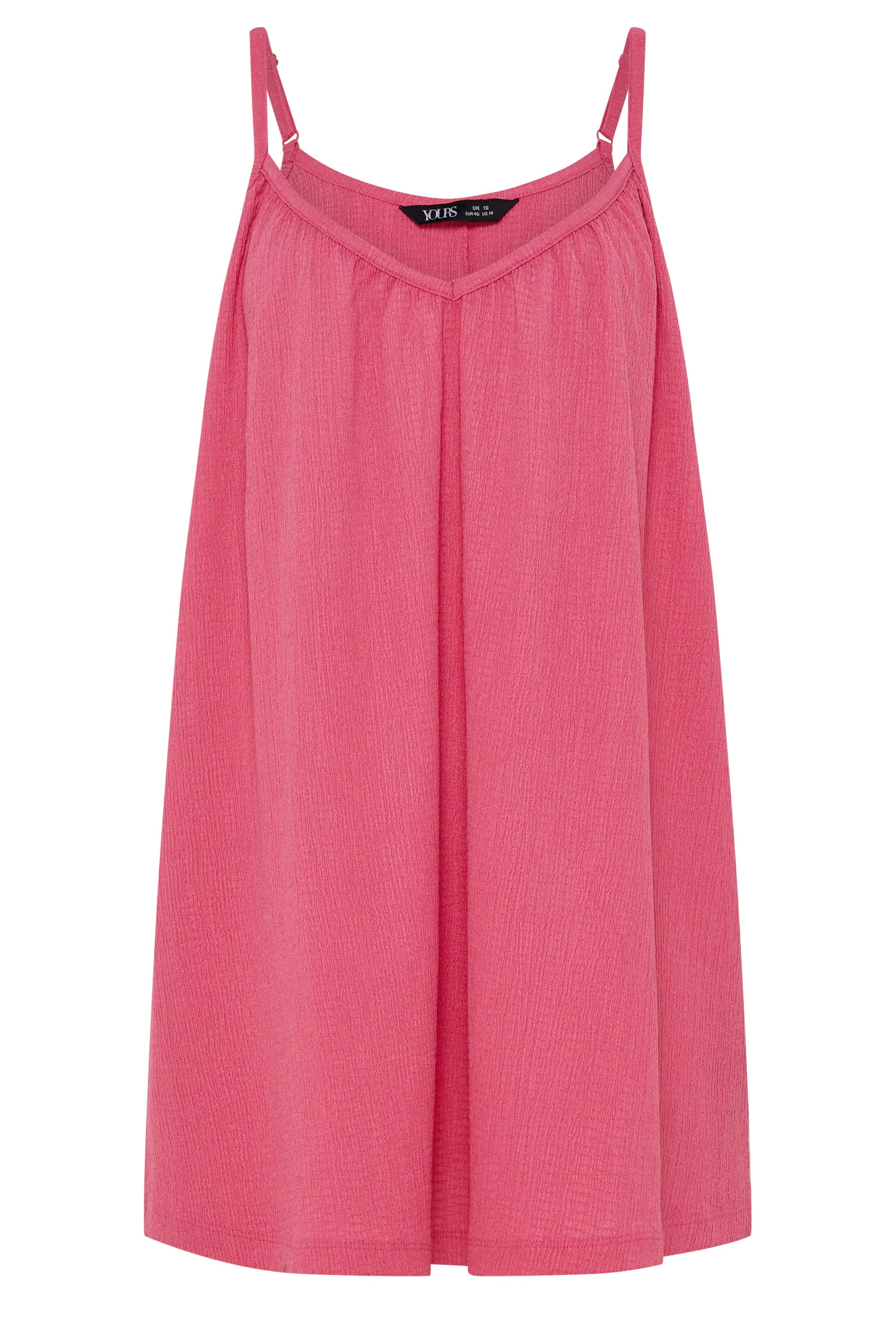 YOURS Plus Size Pink Crinkle Cami Vest Top | Yours Clothing 5