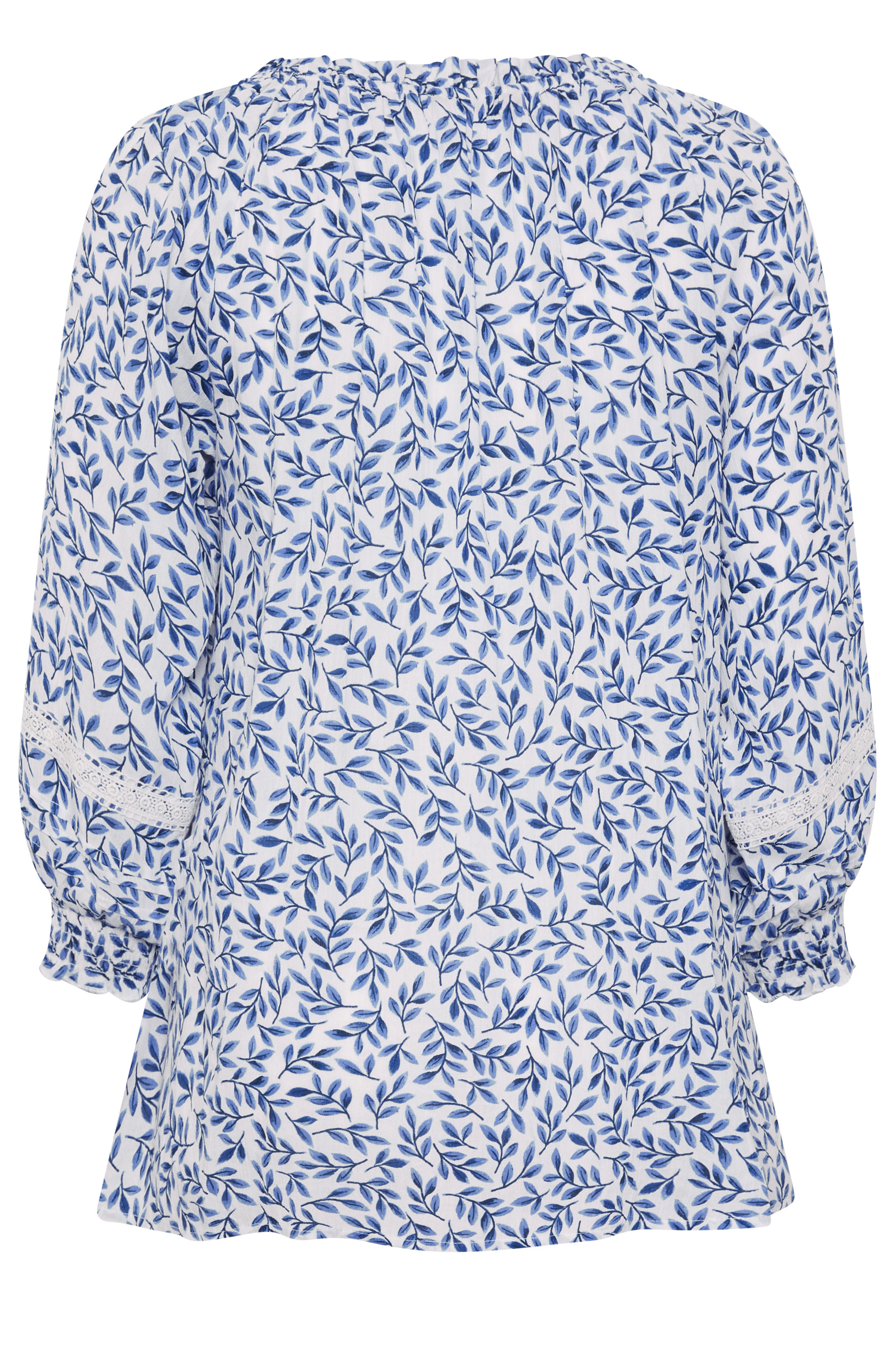 YOURS Plus Size Blue Leaf Pintuck Blouse | Yours Clothing 7