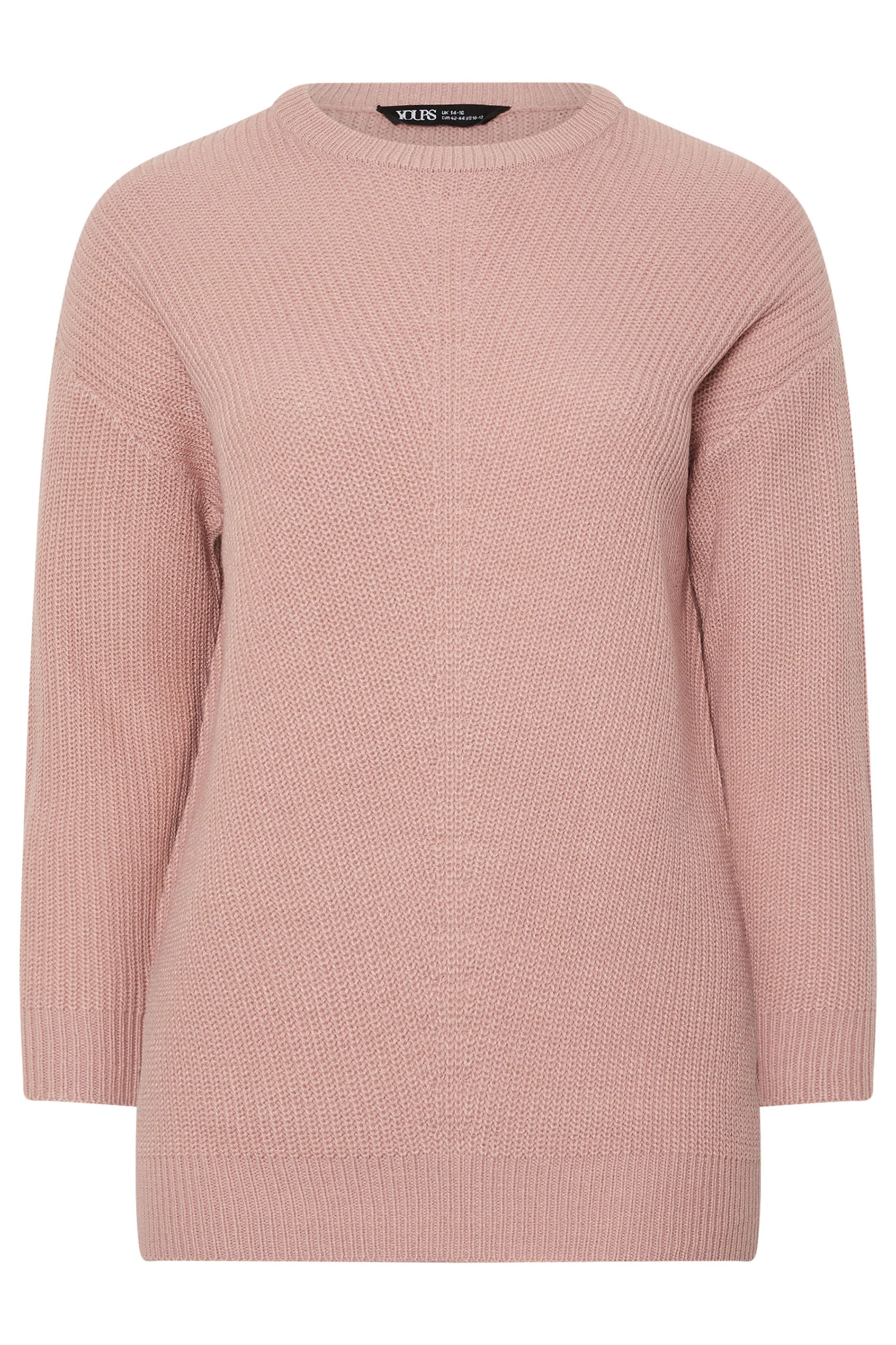 YOURS Plus Size Light Pink Essential Knitted Jumper | Yours Clothing 5