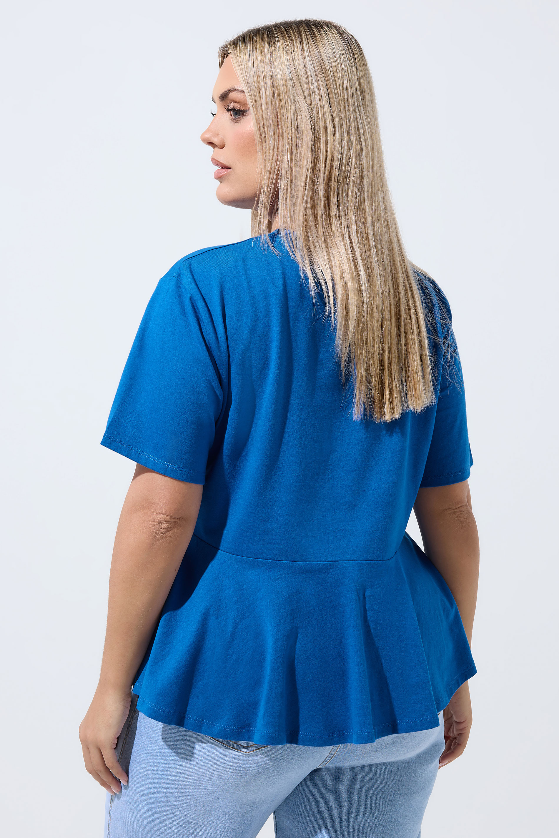 LIMITED COLLECTION Plus Size Blue New York Sporty Peplum Top 2