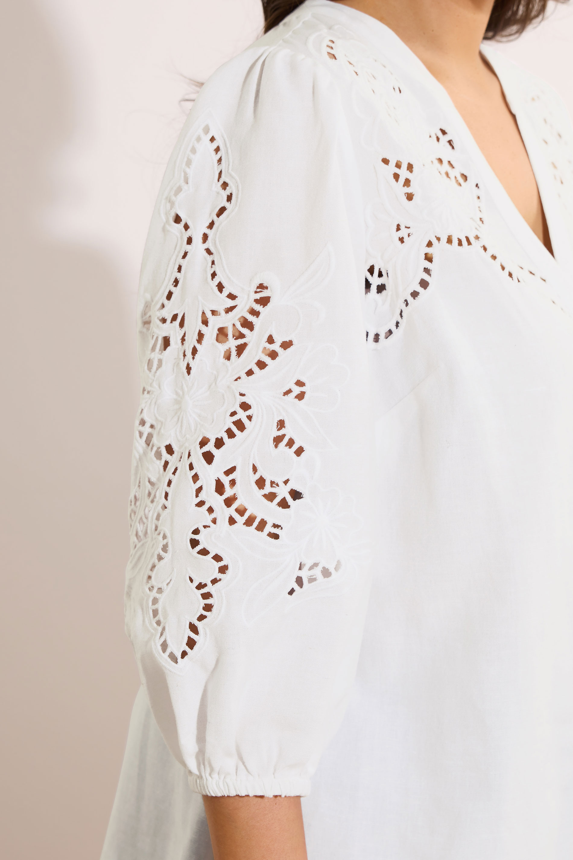 EVANS Plus Size White Cutwork Linen Blouse | Evans 6