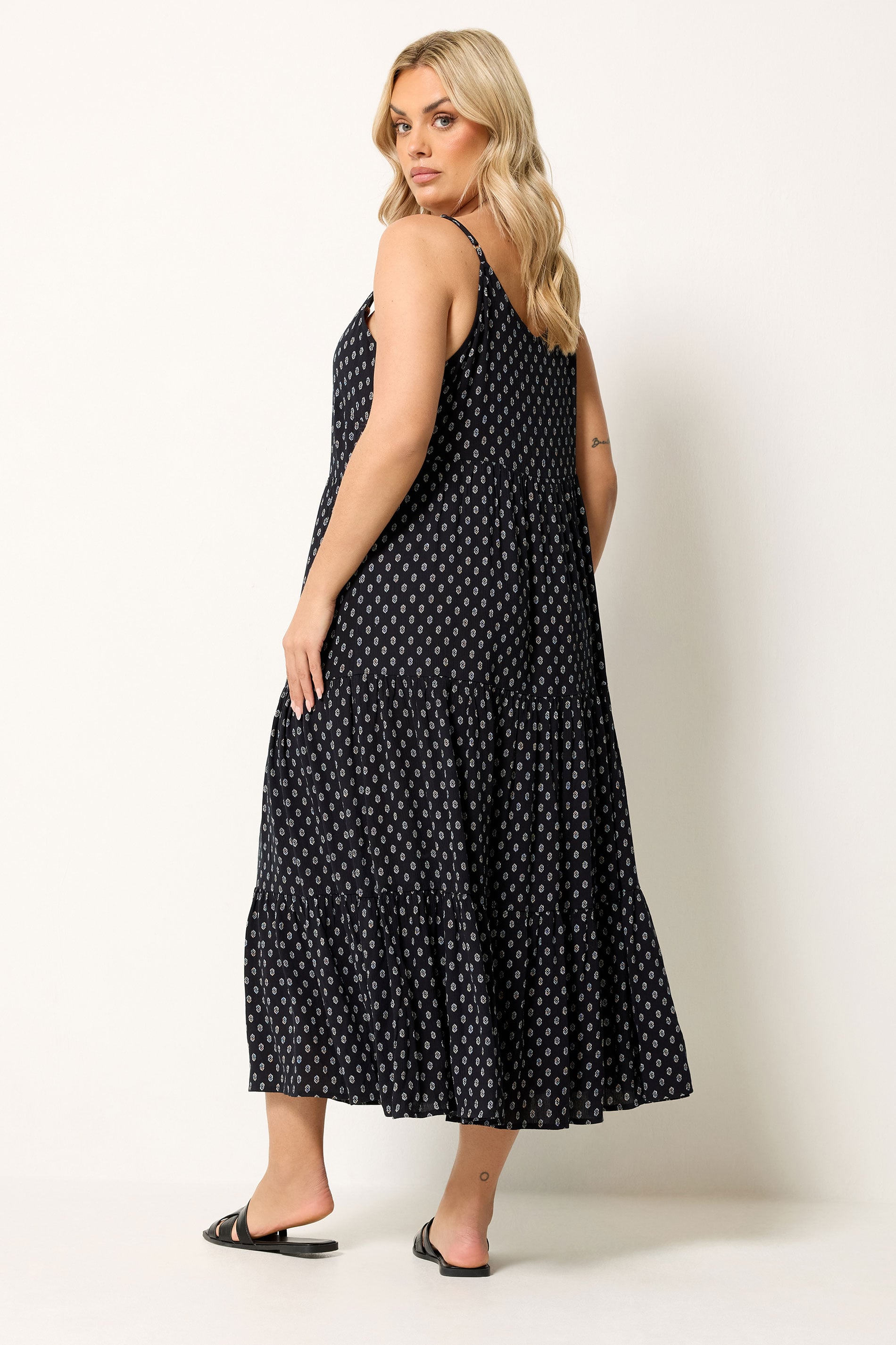 YOURS Plus Size Black Tiered Maxi Dress | Yours Clothing 2