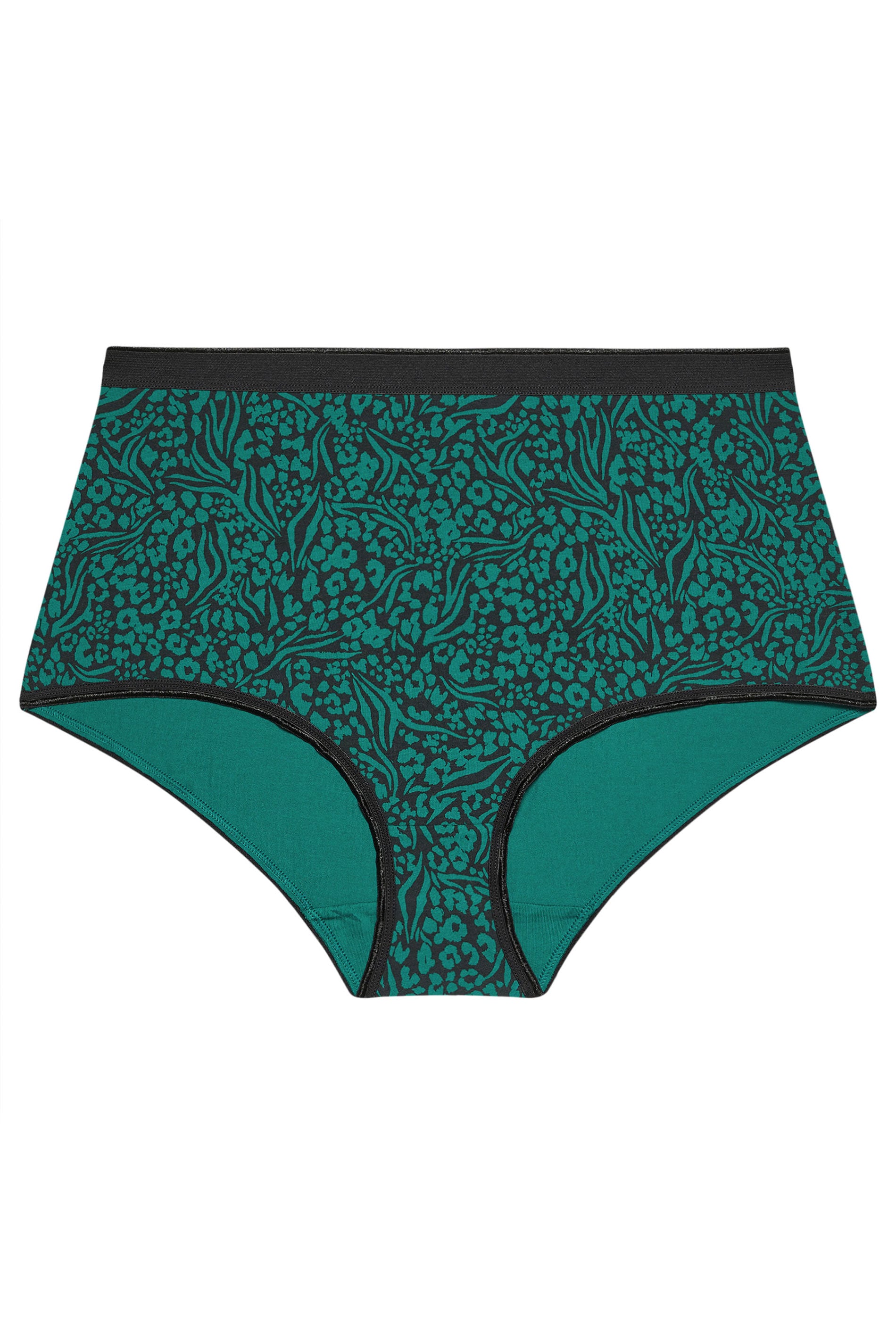 YOURSET 5 PACK Plus Size Teal Green Animal Print Full Briefs | Yours Clothing 7