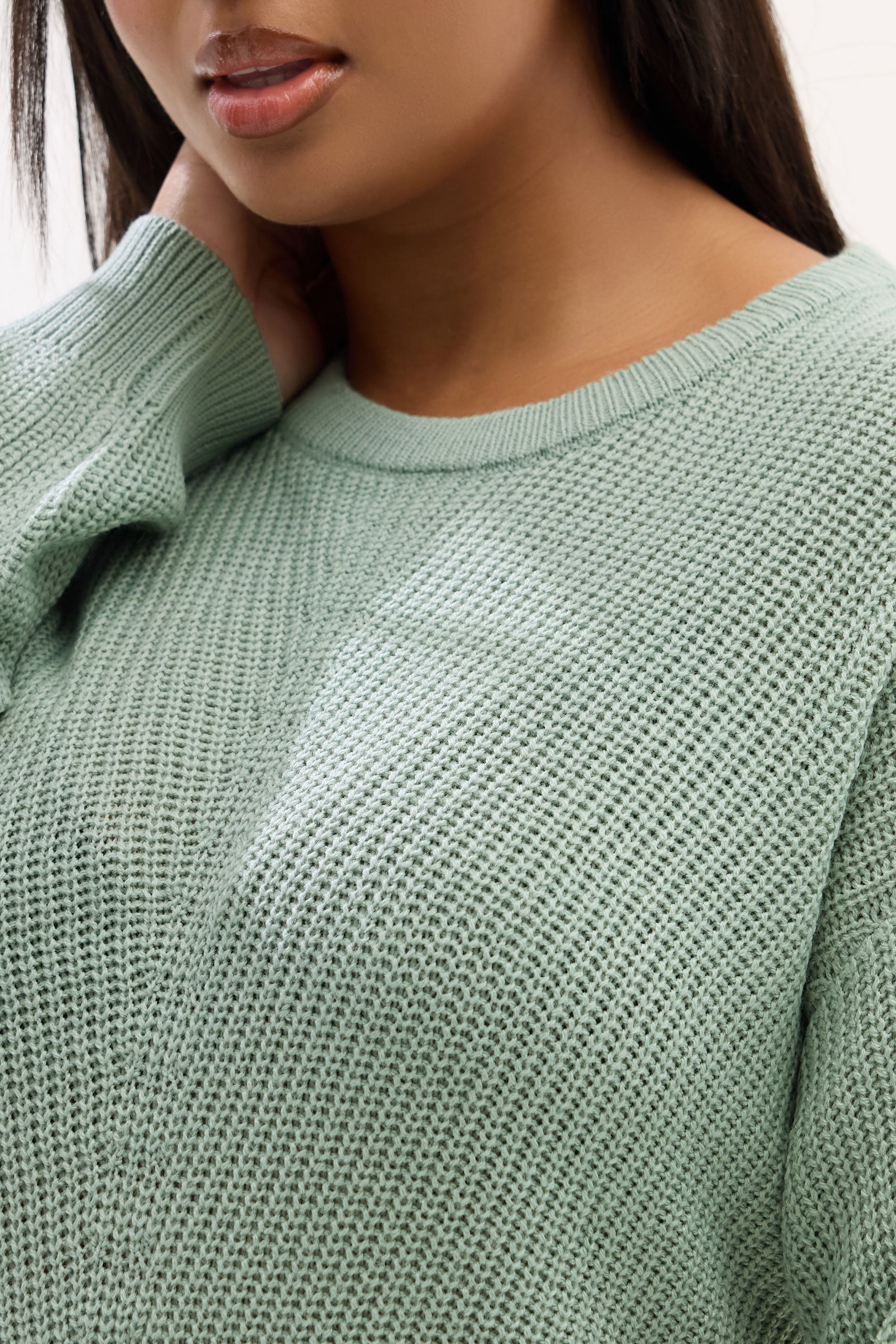 YOURS Plus Size Essential Sage Green Knitted Jumper | Yours Clothing 5