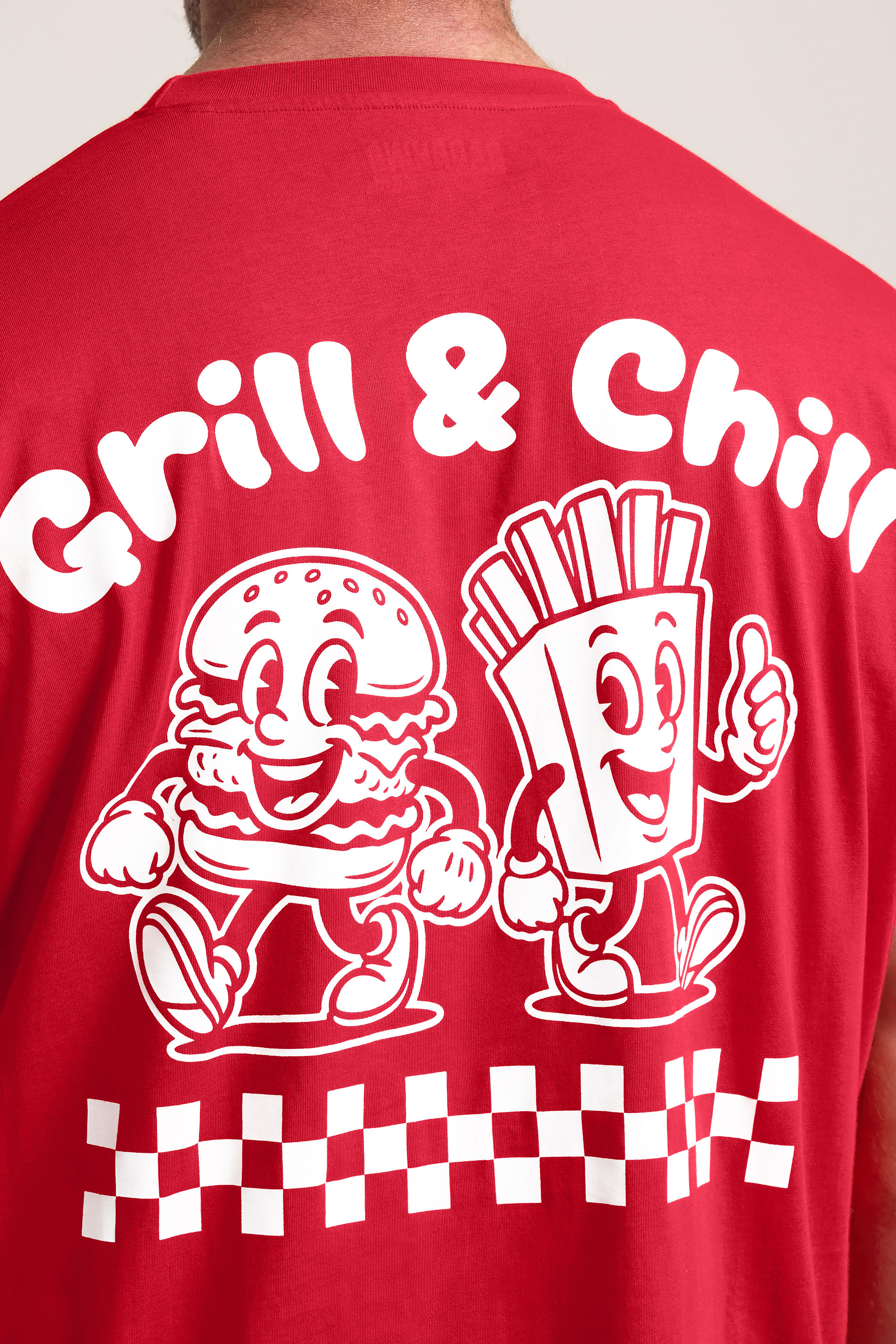 BadRhino Big & Tall Red Extra Long 'Grill & Chill' T-Shirt | BadRhino 4
